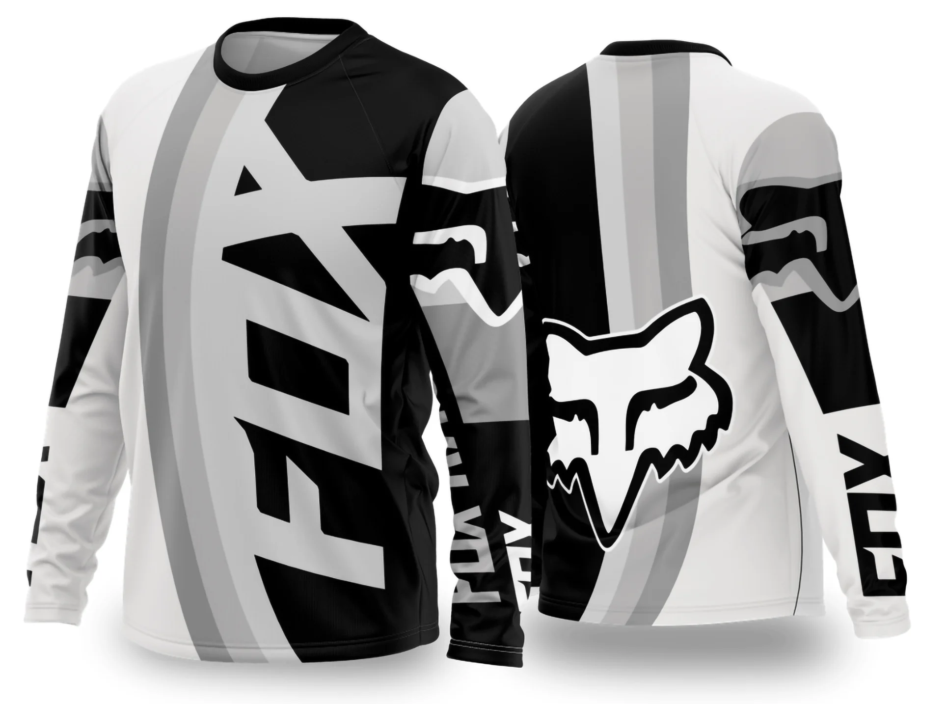 Camiseta unissex preta com logo no peito e estampa grande nas costas, tema Motocross 2024-2025, ideal para fãs do esporte com visual casual e moderno.