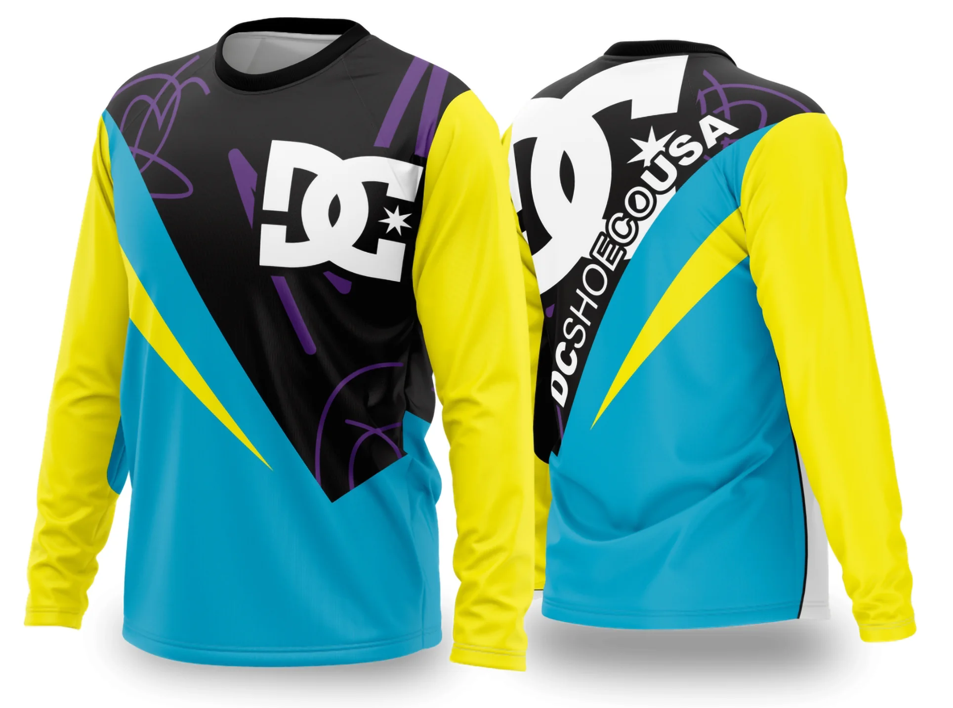 Camiseta unissex preta com logo no peito e estampa grande nas costas de Motocross 2024 - 2025, ideal para fãs do esporte em design moderno e impactante.