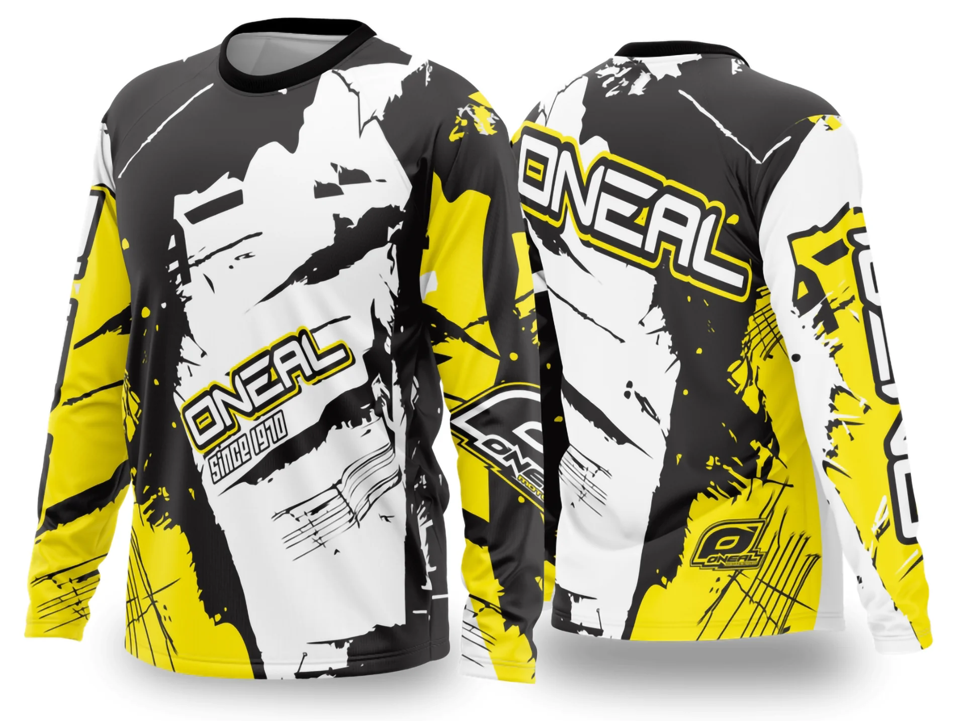 Camiseta unissex preta com logo no peito e estampa grande nas costas inspirada em Motocross 2024 - 2025, perfeita para fãs do esporte e estilo aventureiro.