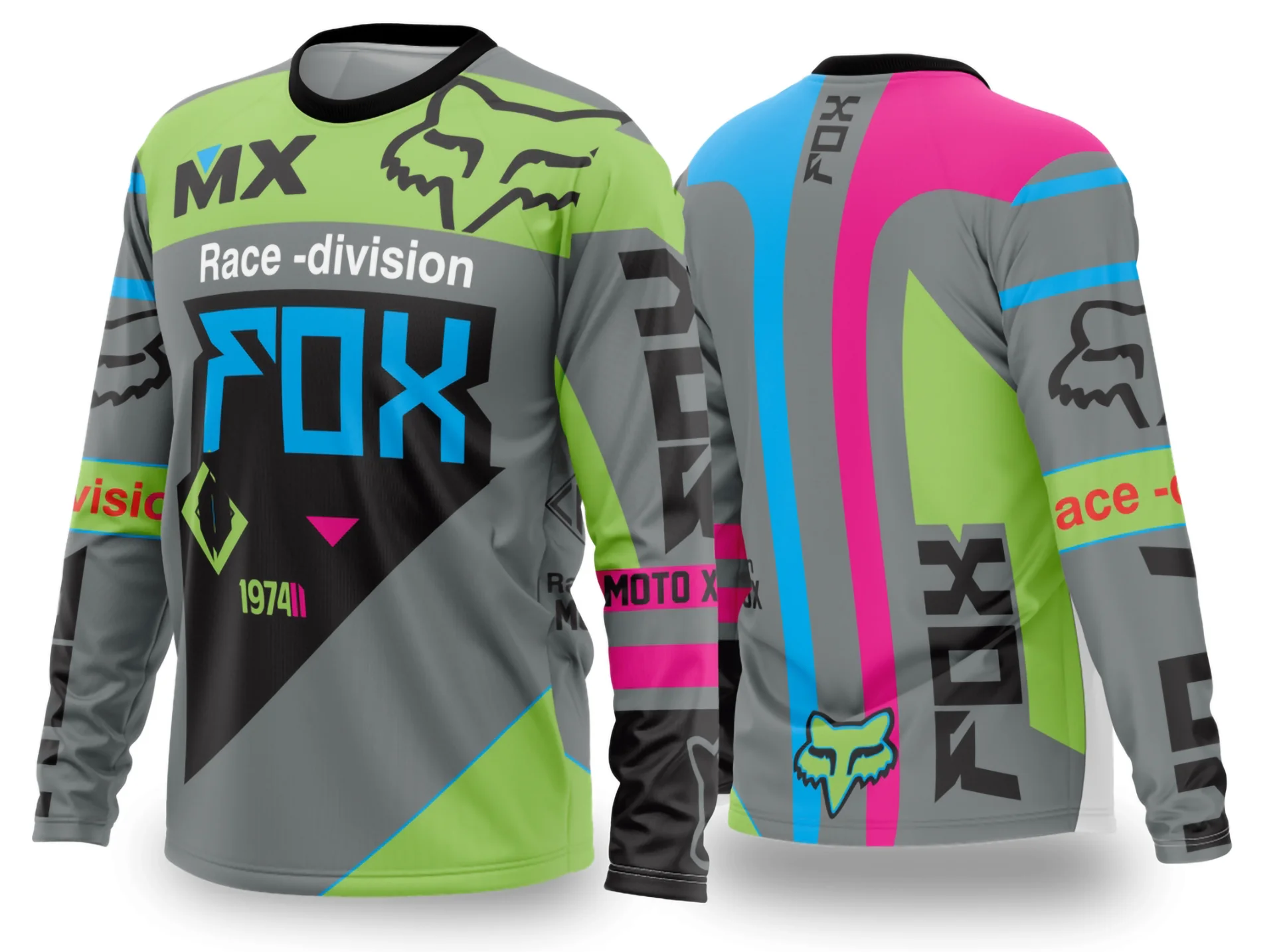 Camiseta unissex preta com logo no peito e estampa grande nas costas destacando o tema Motocross 2024 2025, perfeita para fãs do esporte e estilo off-road.