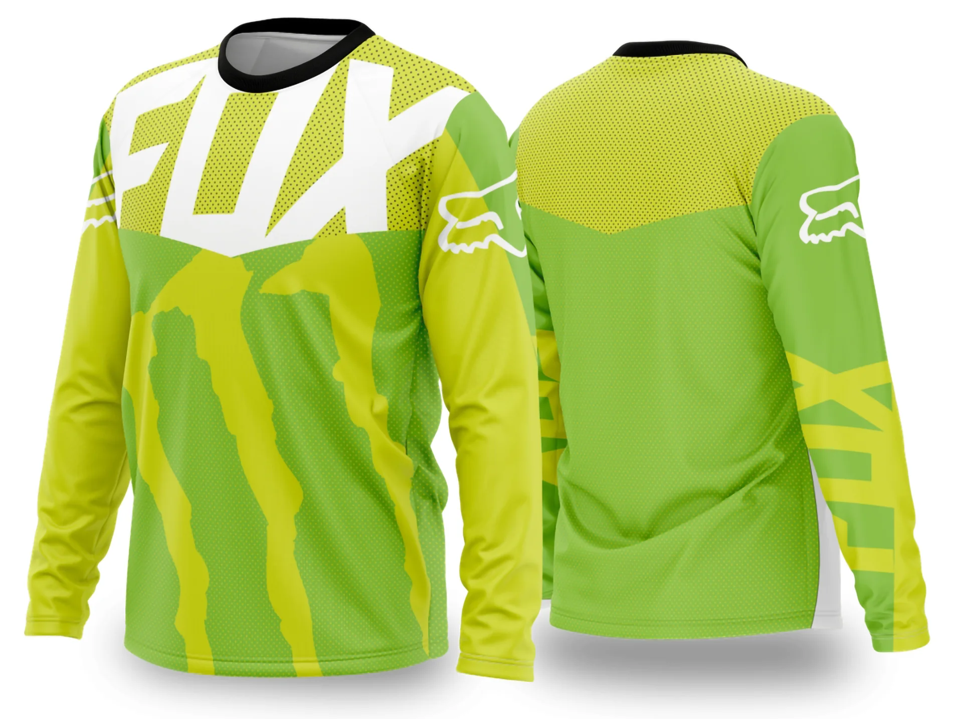 Camiseta unissex preta com logo no peito e estampa grande nas costas com tema Motocross 2024 2025, ideal para fãs do esporte, com visual moderno e impactante.