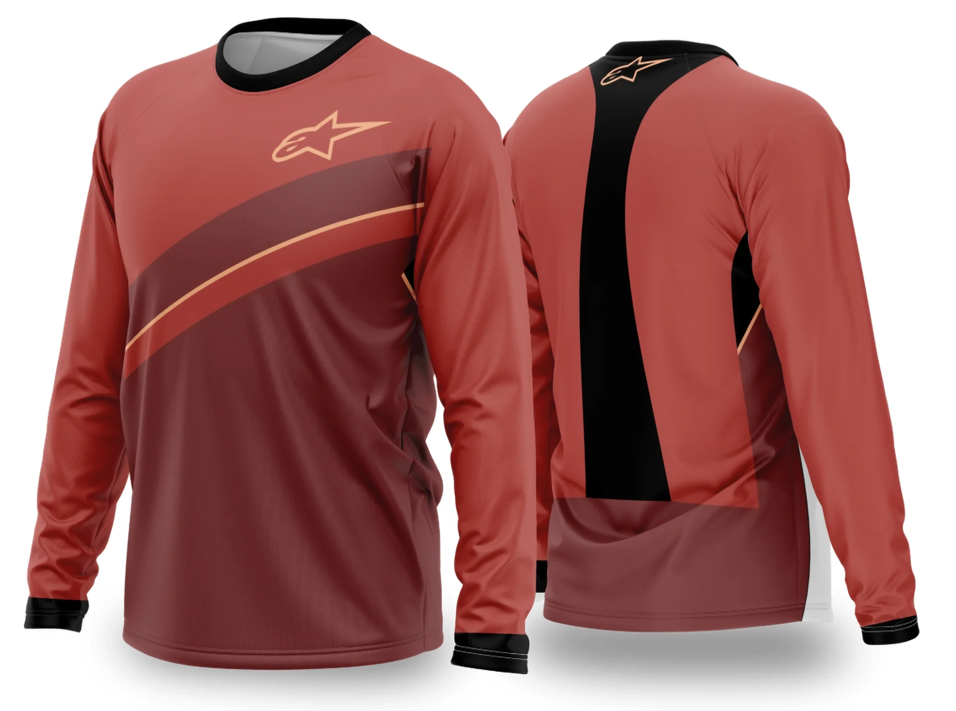 Camisa preta unissex com logo no peito e estampa grande nas costas com tema Motocross 2024 - 2025, perfeita para fãs do esporte.