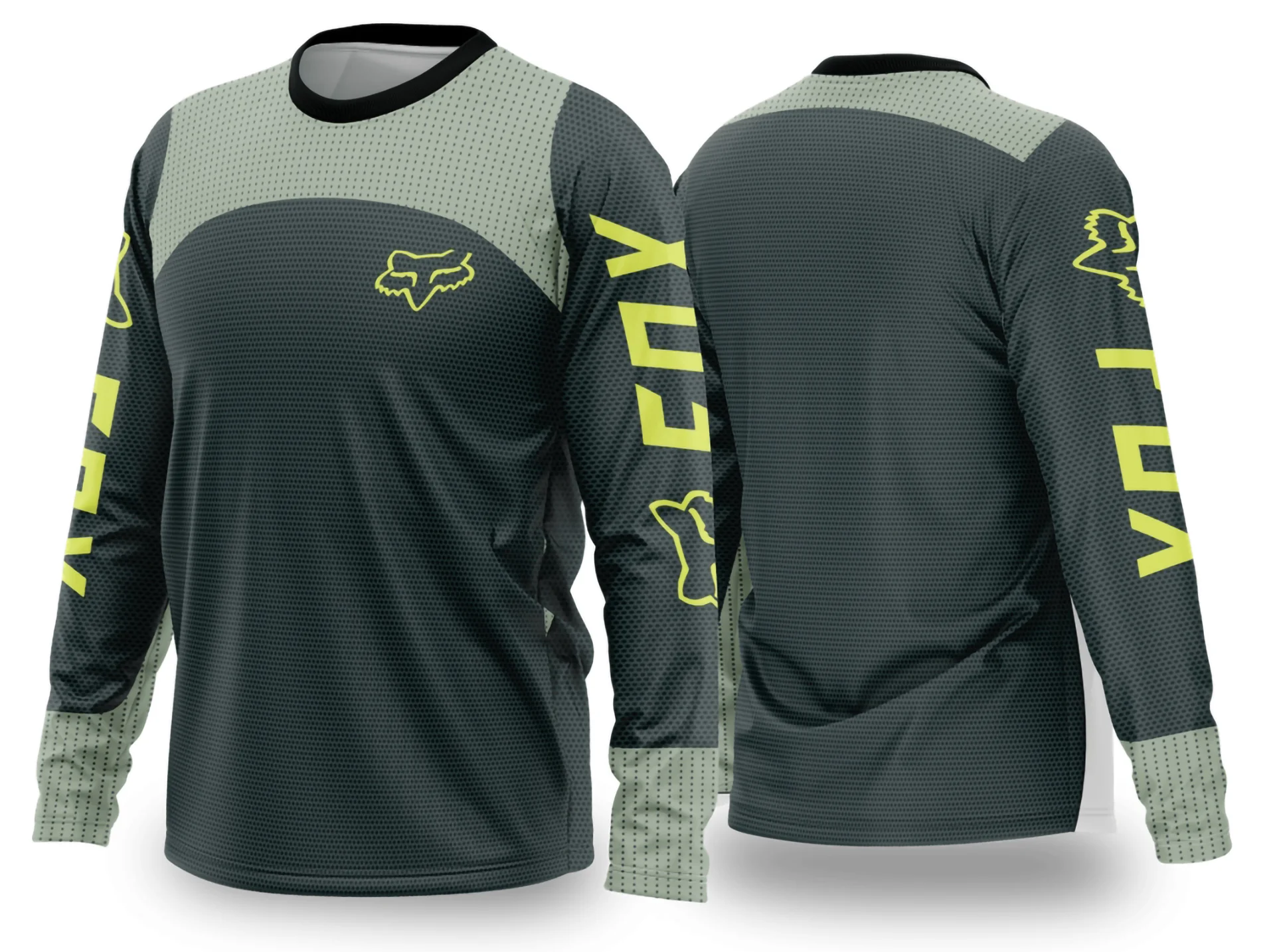 Camiseta unissex preta com logo no peito e estampa grande nas costas inspirada em Motocross 2024-2025, estilo esportivo e moderno para fãs do motociclismo off-road.