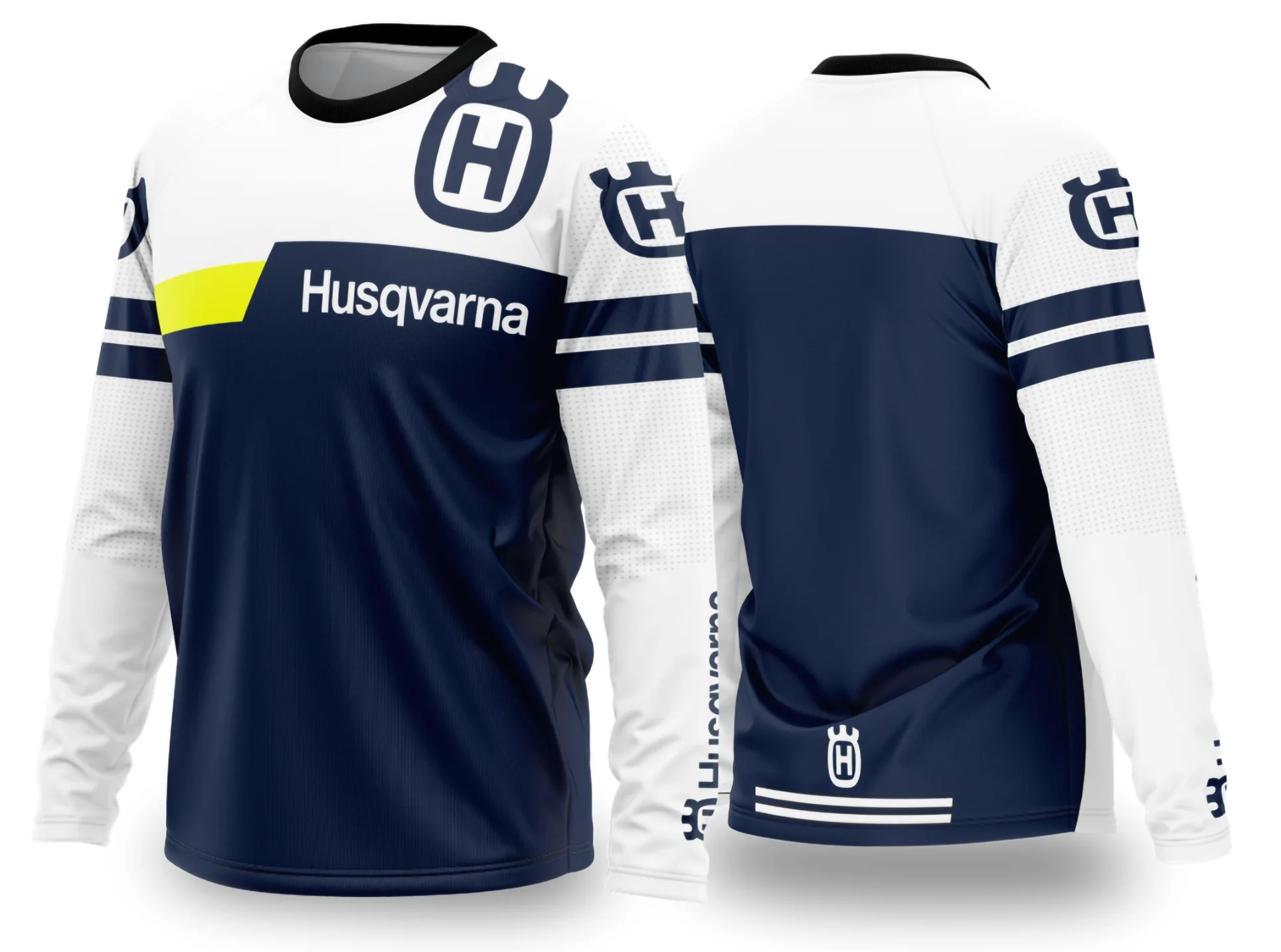 Camiseta unissex preta com logo no peito e estampa grande nas costas com tema Motocross 2024 - 2025, perfeita para fãs de motocross e estilo esportivo.