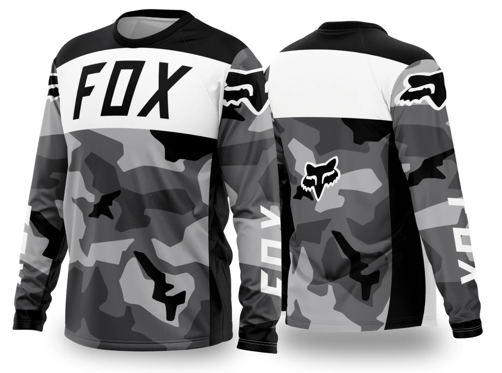Camiseta unissex preta com logo no peito e estampa grande nas costas de motocross 2024 2025, ideal para quem ama aventura e adrenalina no motocross.