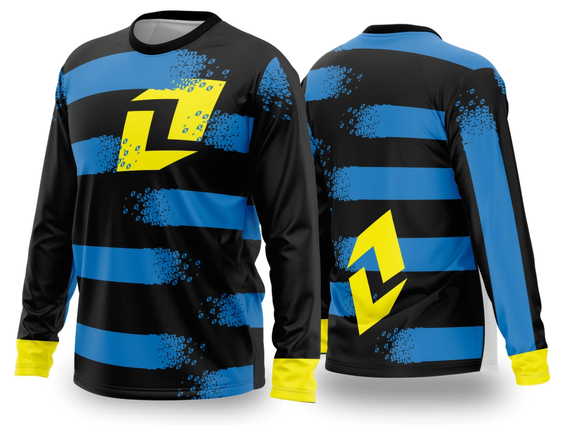 Camiseta unissex preta com logo no peito e estampa grande nas costas com tema motocross 2024 2025, ideal para fãs do esporte, visual moderno e esportivo.