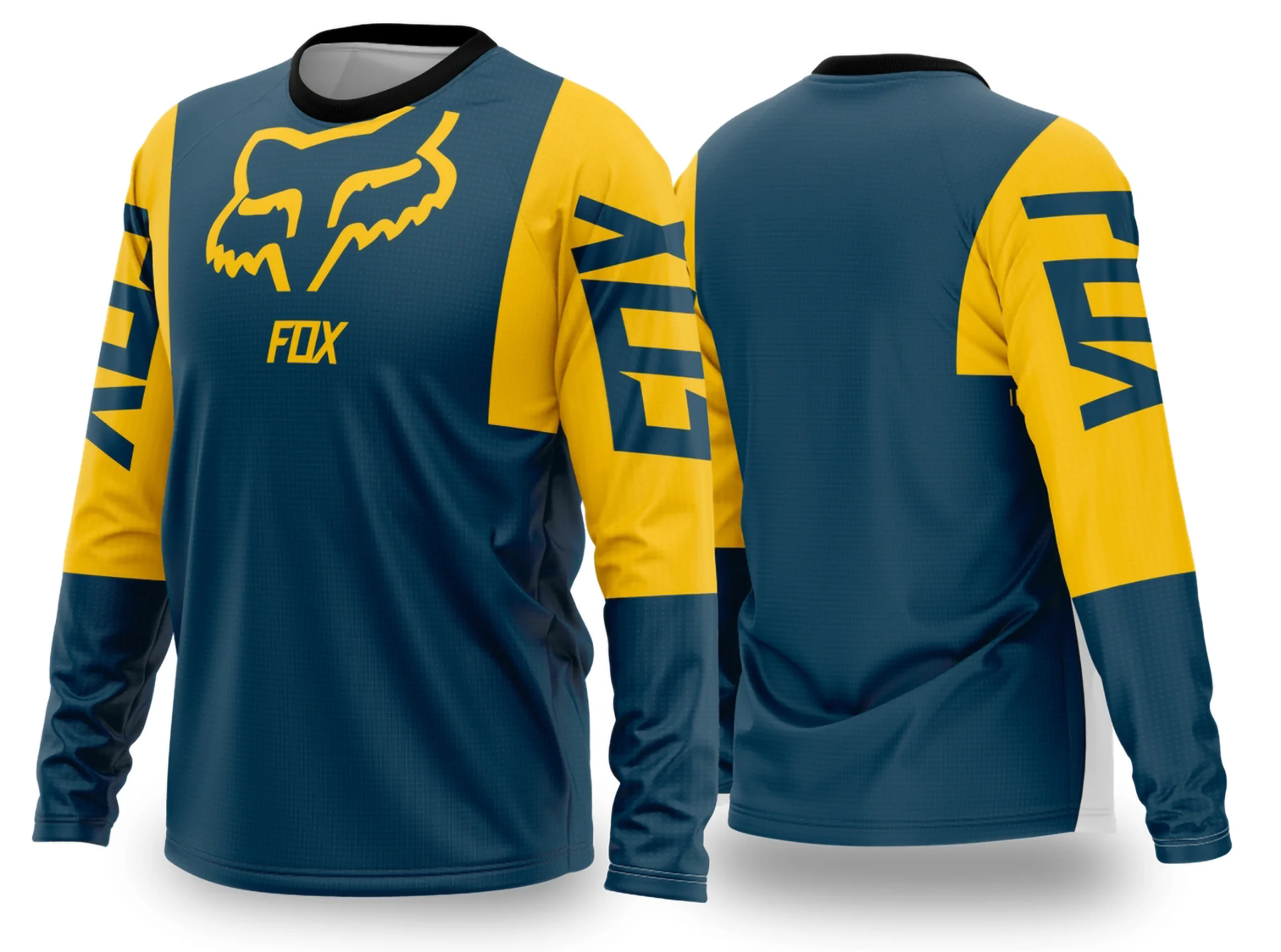 Camiseta unissex preta com logo no peito e estampa grande nas costas com temática Motocross 2024 - 2025, perfeita para fãs do esporte, casual e estilosa.