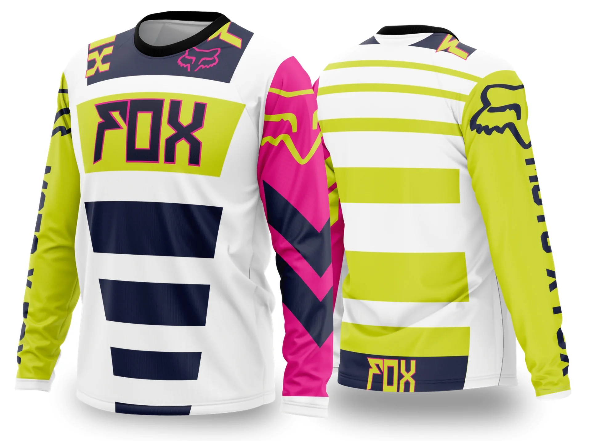 Camiseta unissex preta com logo no peito e estampa grande nas costas, temática Motocross 2024 2025, destacando estilo aventureiro e esportivo para fãs do motociclismo.