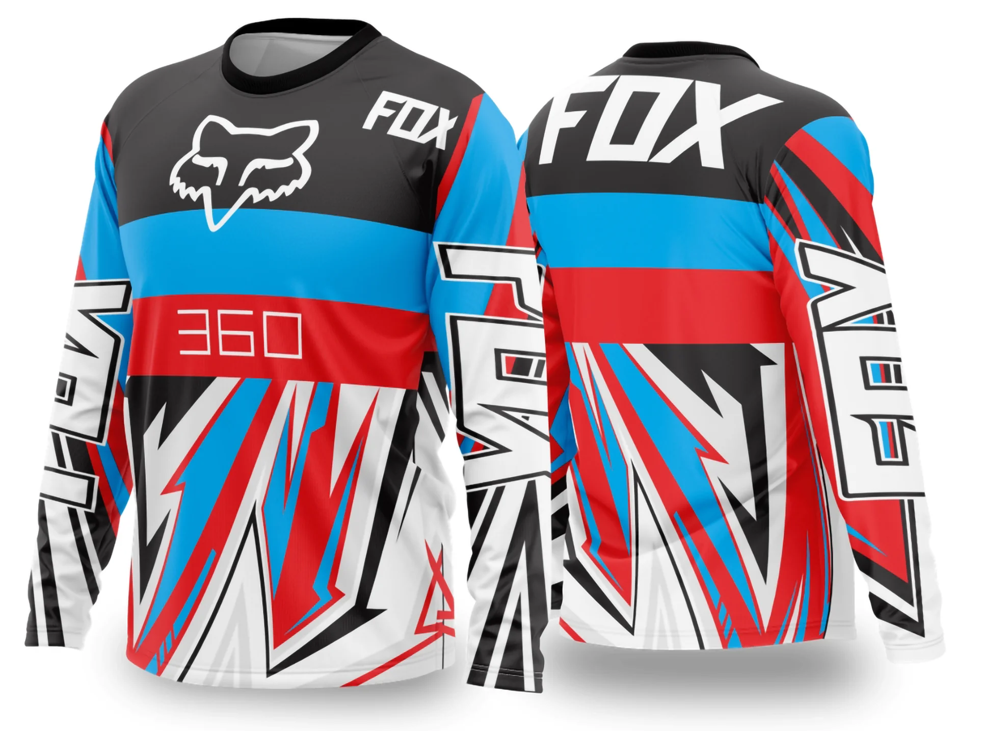 Camiseta unissex preta com logo no peito e estampa grande nas costas, tema motocross 2024-2025, estilo moderno e esportivo, perfeita para fãs de motocross.