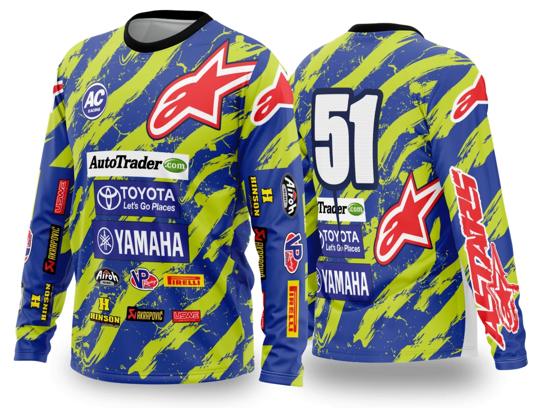 Camiseta unissex preta com logo no peito e estampa grande nas costas que destaca o tema Motocross 2024 2025, ideal para quem ama velocidade e adrenalina neste estilo esportivo.