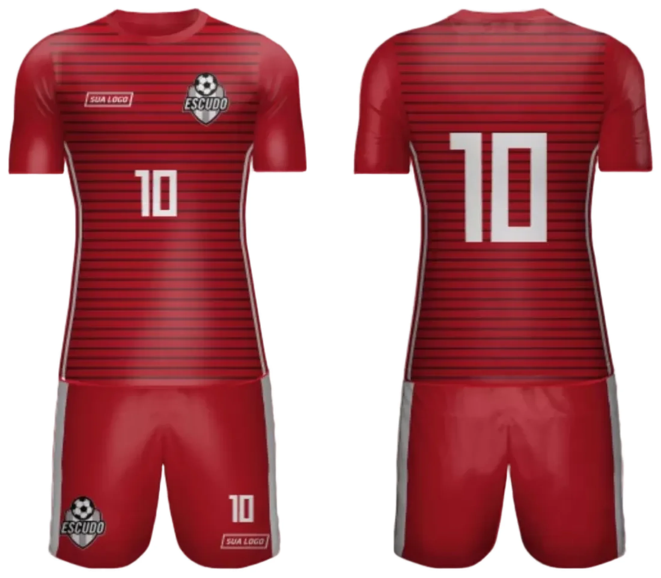 Camiseta unissex preta com logo no peito e estampa grande nas costas mostrando design de Time Amador 2024 Modelo 08, ideal para torcer com estilo em jogos e treinos.