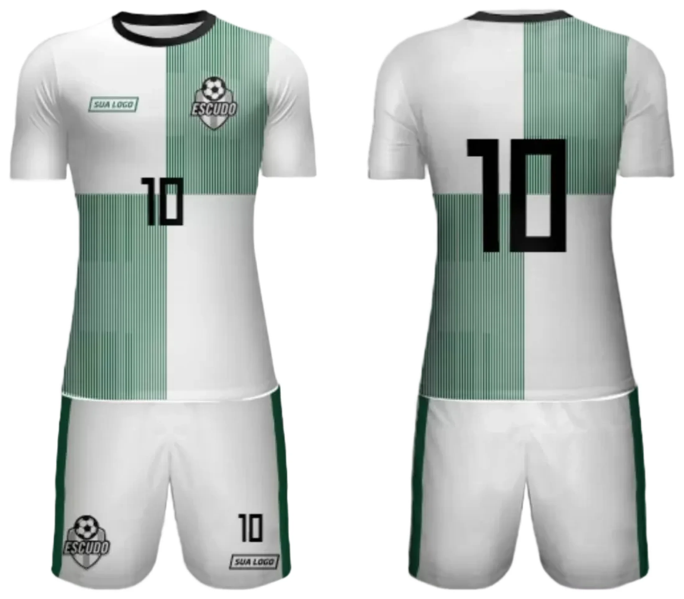 Camiseta unissex preta com logo no peito e estampa grande nas costas, temática de time amador 2024 Modelo 19, ideal para uso esportivo e casual.