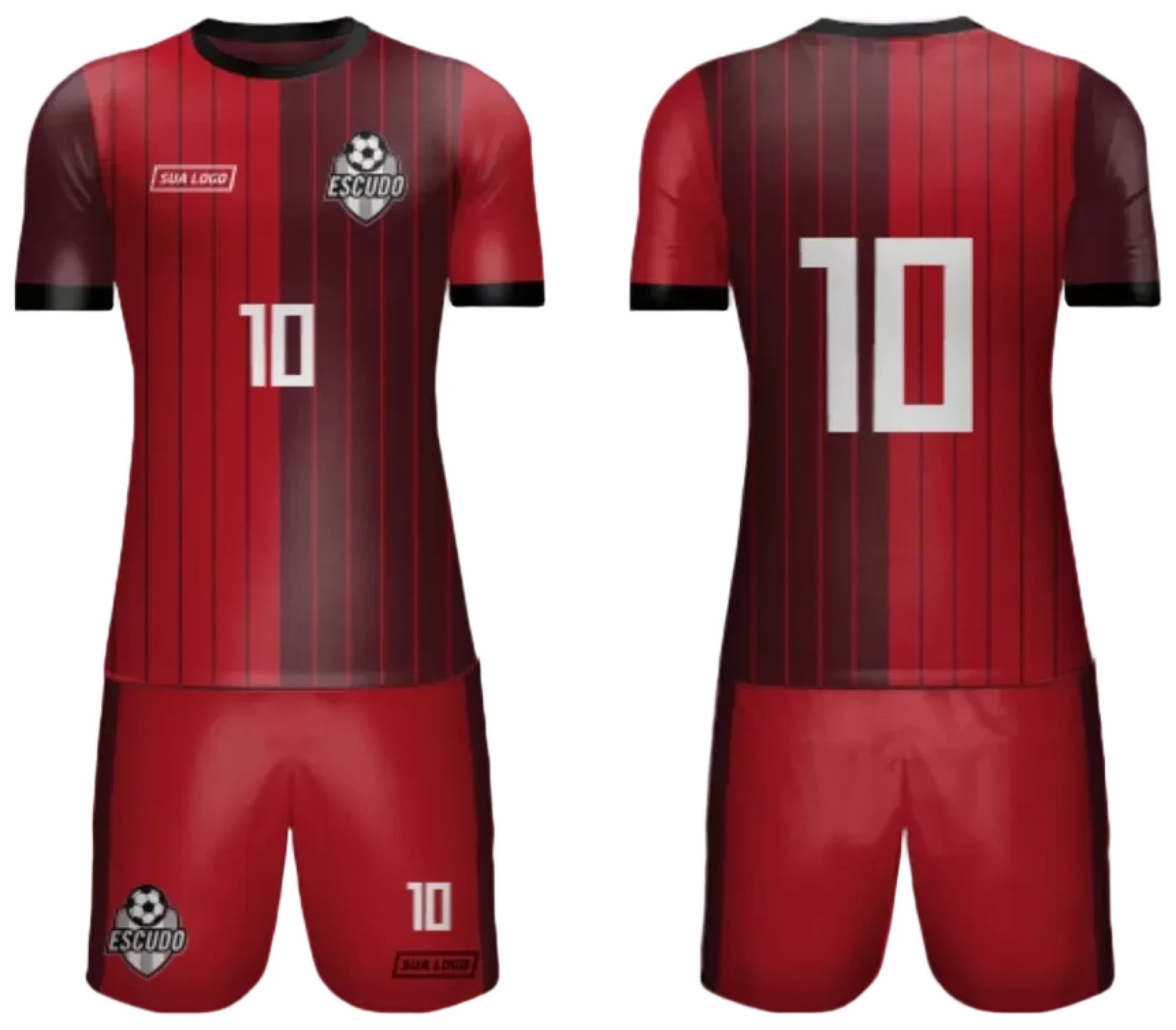 Camiseta unissex preta com logo no peito e estampa grande nas costas, temática Time Amador 2024 Modelo 32, perfeita para uso casual e esportivo.
