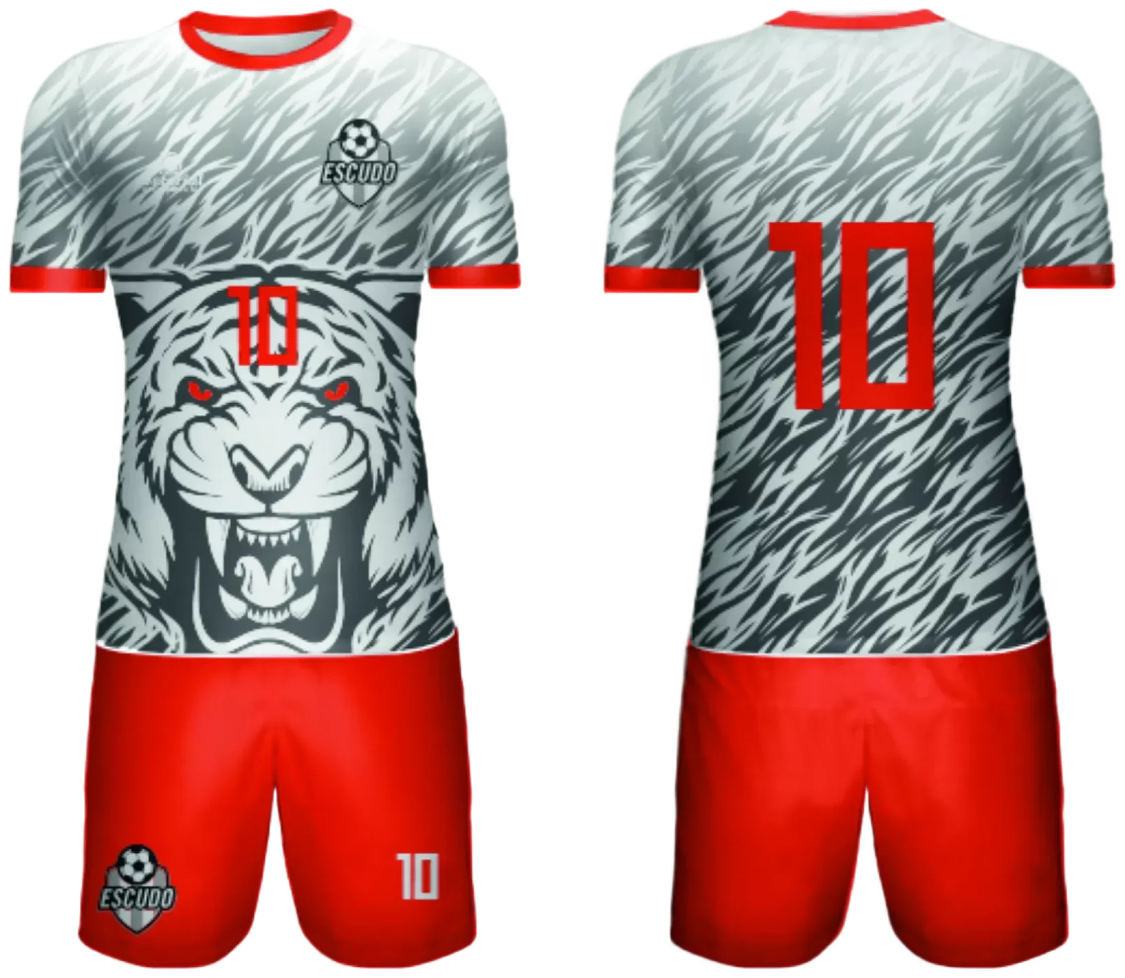 Camiseta unissex branca com logo no peito e estampa grande nas costas, tema Camisa de Time Amador 2024 Modelo 46, ideal para quem busca estilo e personalidade no futebol amador.