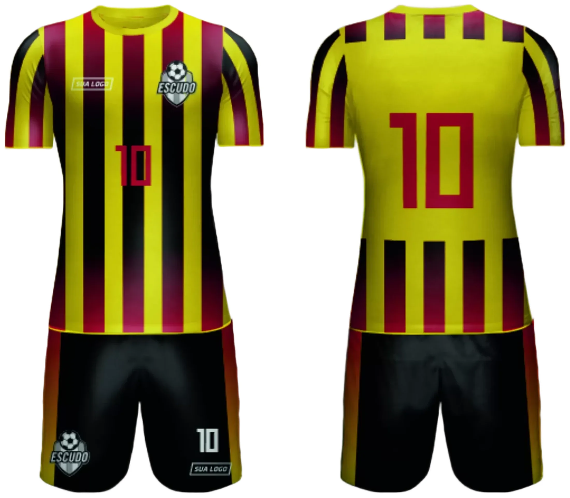 Camiseta unissex preta com logo no peito e estampa grande nas costas inspirada em camisa de time amador 2024 modelo 72, destaque para visual moderno e atraente.