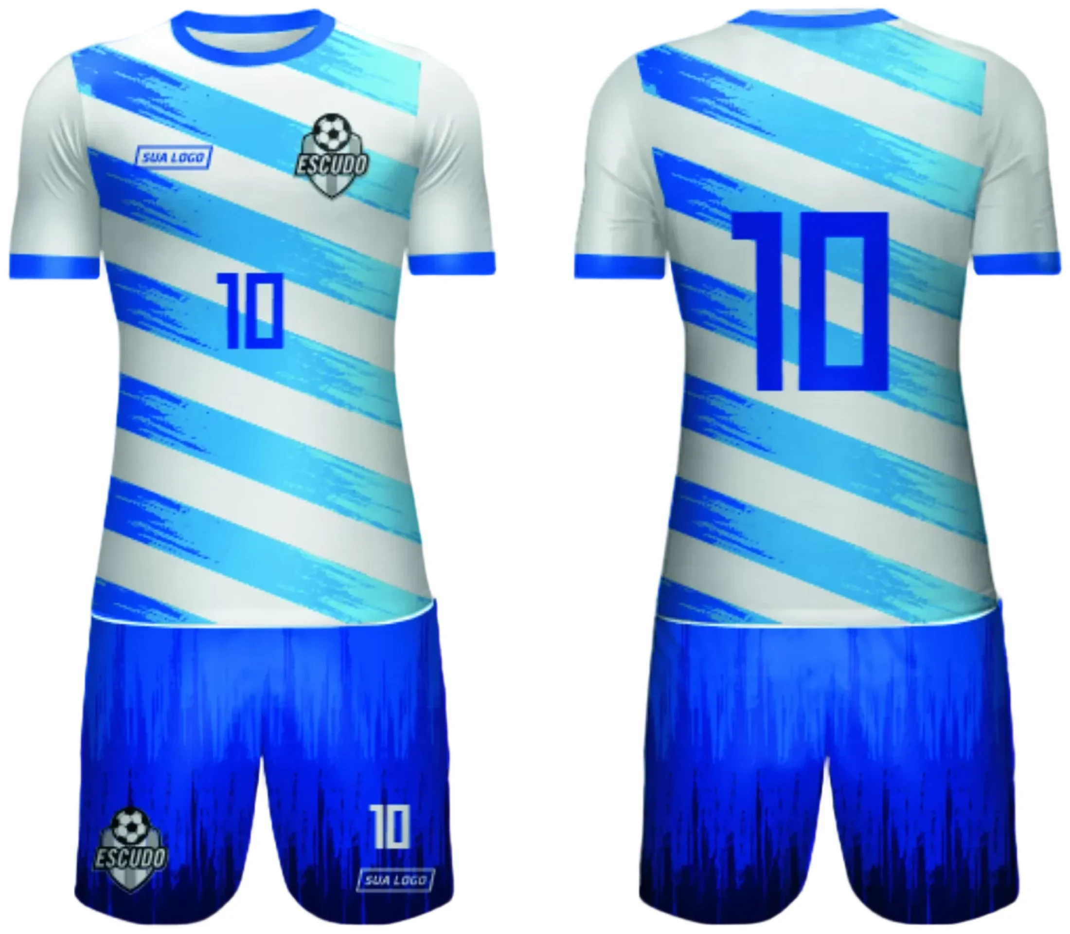 Camiseta unissex preta com logo no peito e estampa grande nas costas inspirada em time amador 2024, visual moderno e esportivo, perfeita para torcedores e equipes locais.