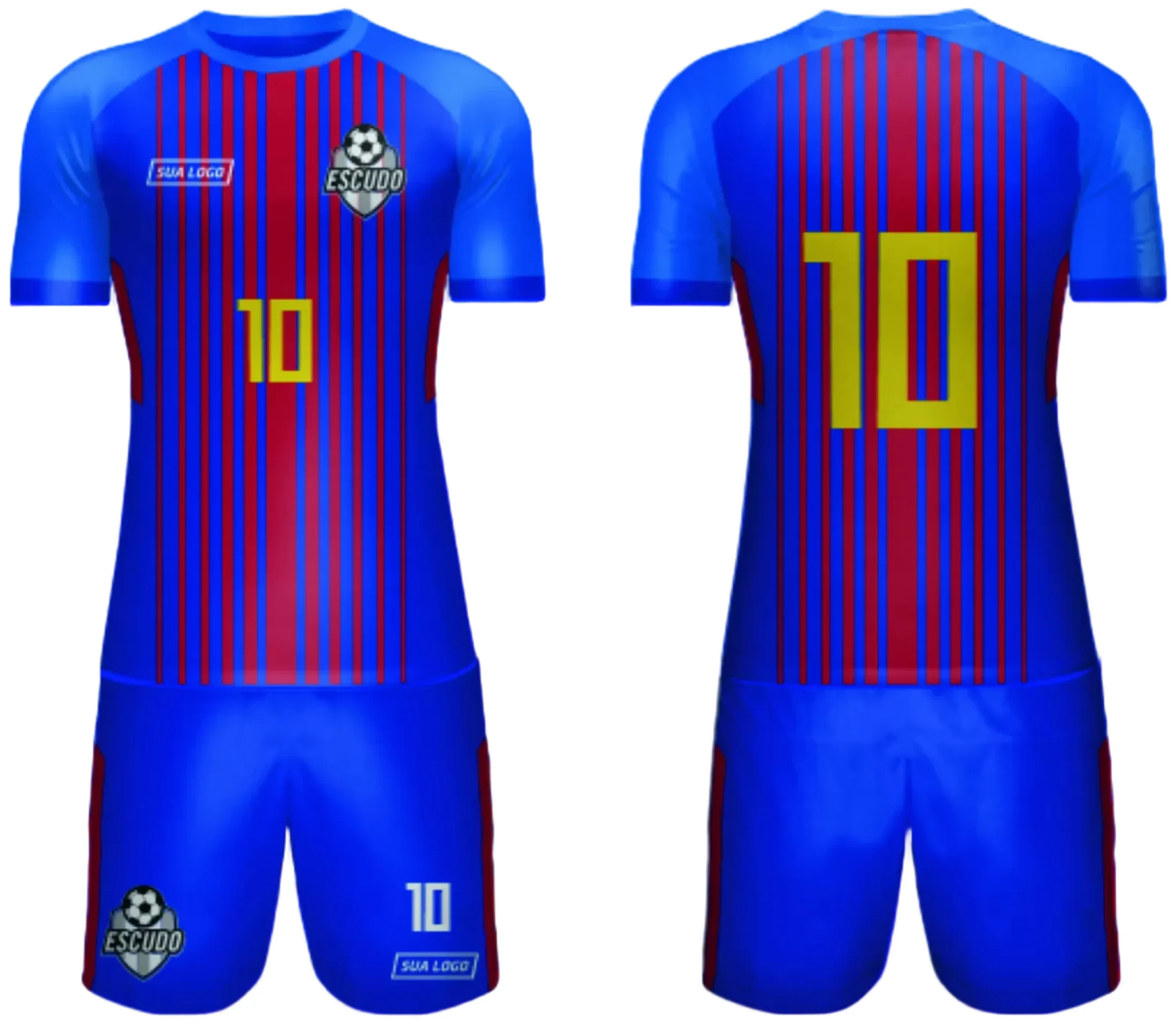 Camiseta unissex preta com logo no peito e estampa grande nas costas com tema de camisa de time amador 2024, modelo 82, ideal para jogos e eventos esportivos.