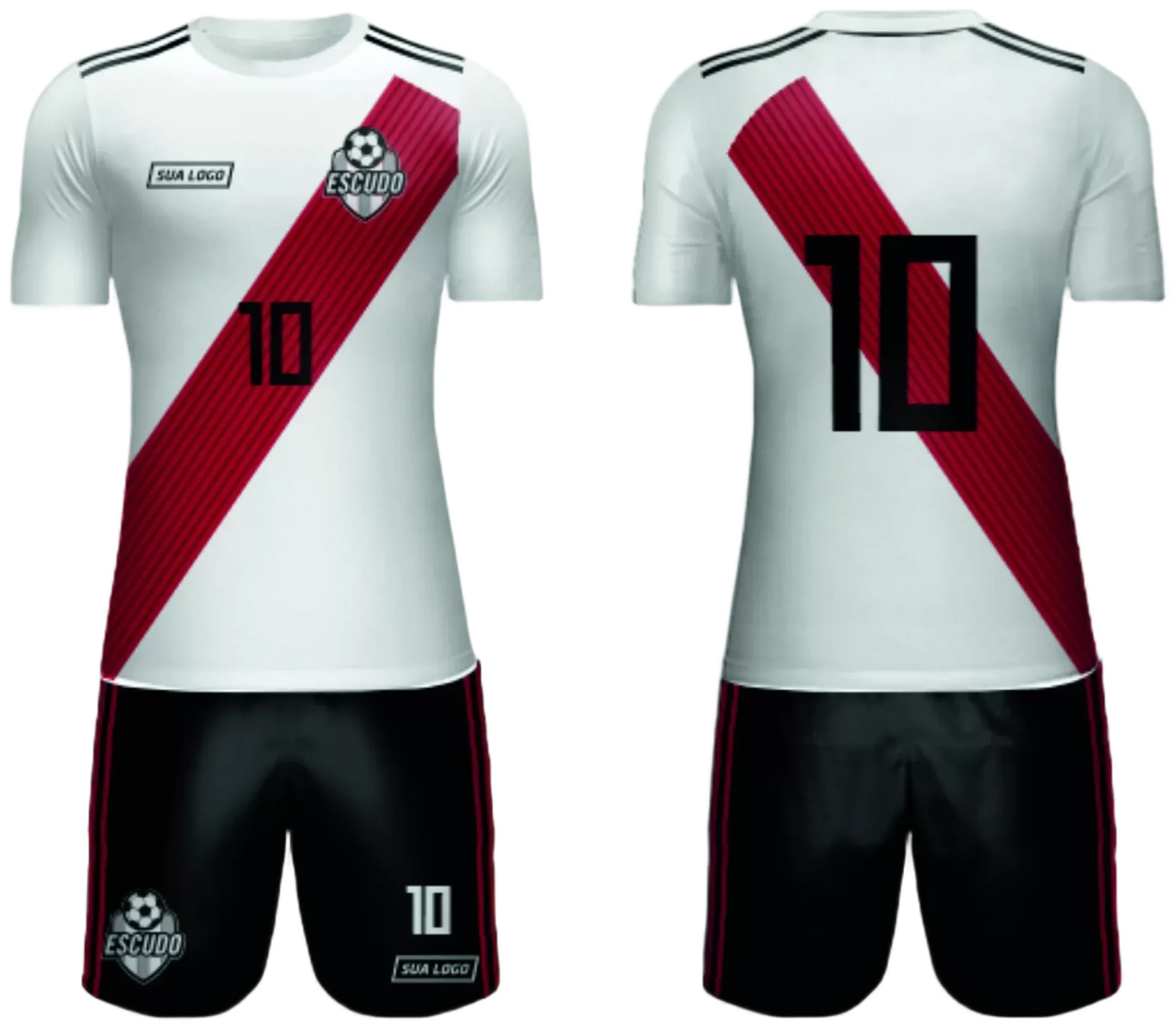 Camiseta unissex preta com logo no peito e estampa grande nas costas do time amador 2024, modelo 107, design moderno e visual esportivo.