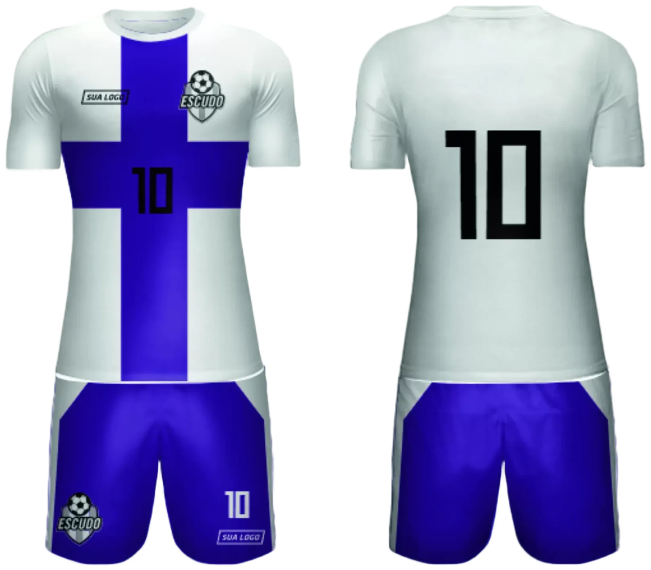 Camiseta unissex com cor base preta, logo no peito e estampa grande nas costas com tema de camisa de time amador 2024 modelo 113, ideal para partidas e eventos esportivos.