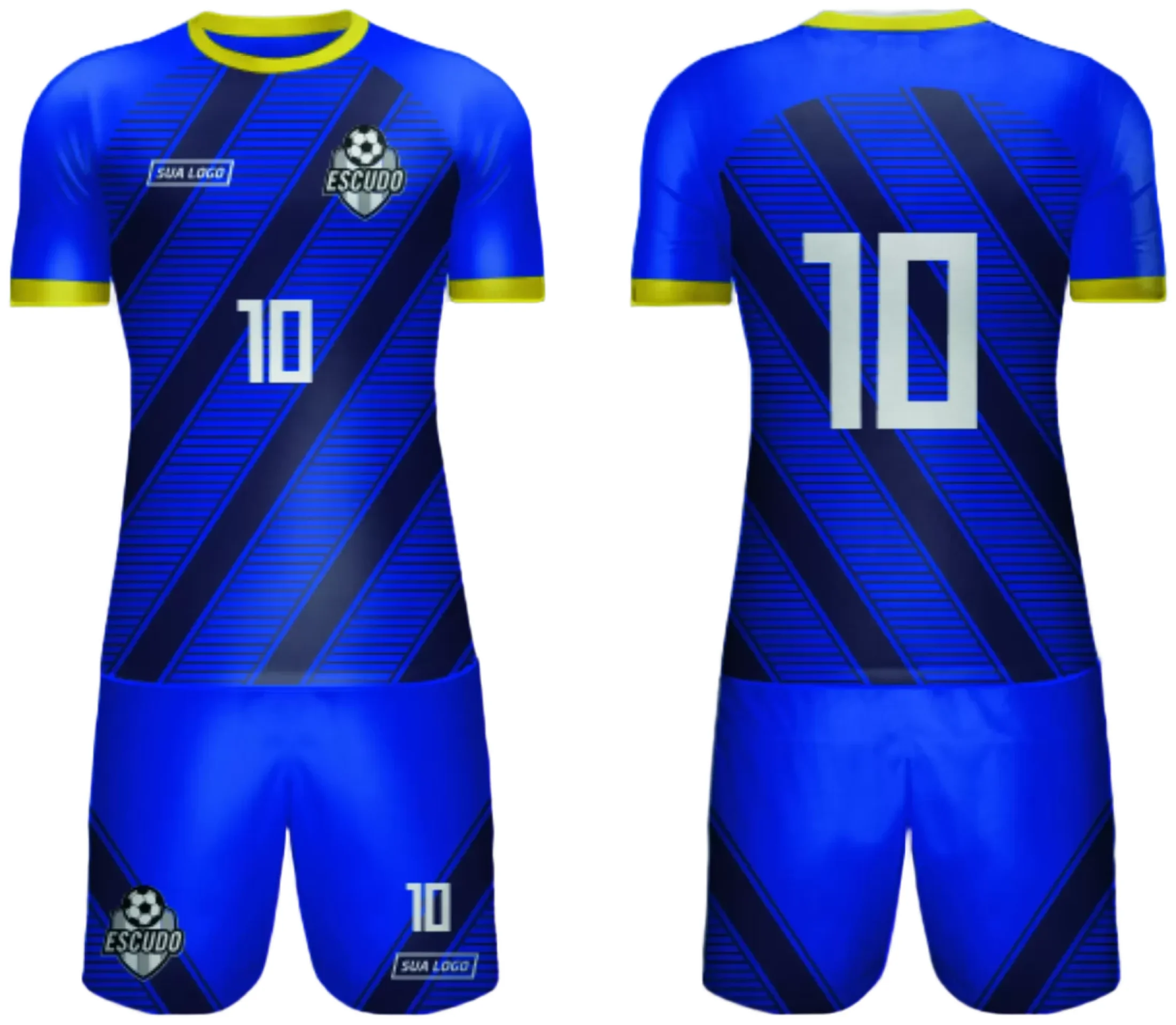 Camiseta unissex preta com logo no peito e estampa grande nas costas, inspirada em time amador 2024, perfeita para torcida e grupos esportivos