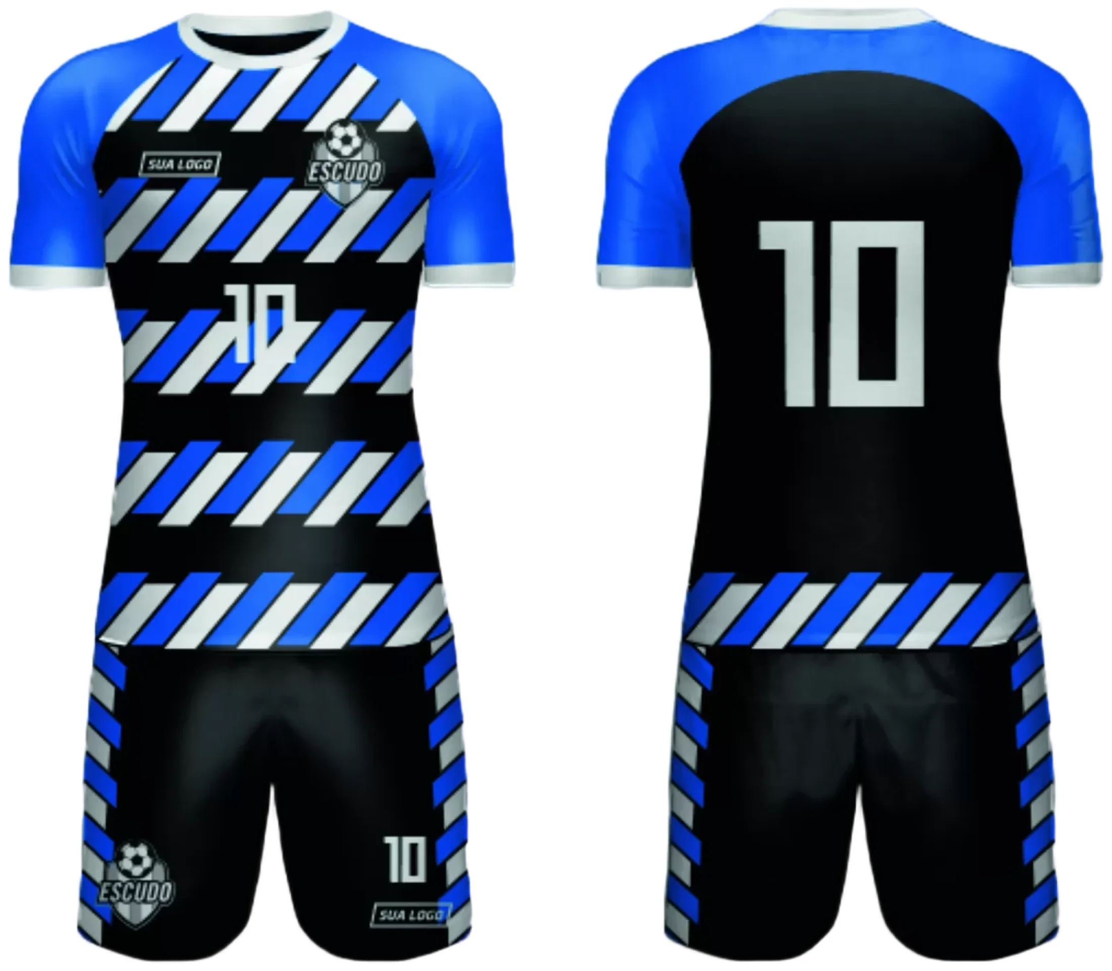 Camiseta unissex na cor preta com logo no peito e estampa grande nas costas inspirada em time amador 2024, ideal para torcedores e jogadores que buscam estilo e identidade única.