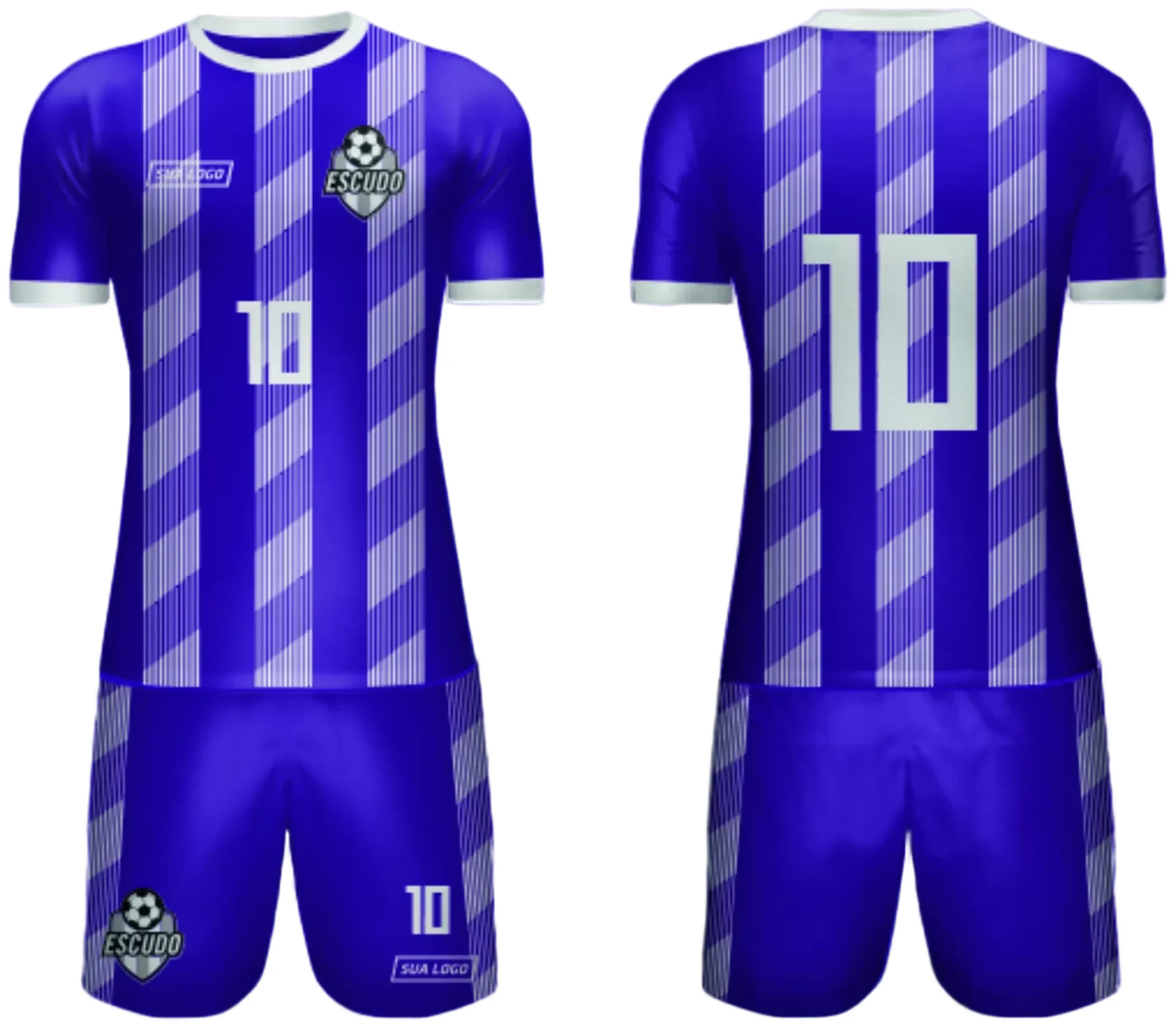Camiseta unissex com base preta, logo no peito e estampa grande nas costas, tema camisa de time amador 2024 Modelo 164, perfeita para torcida ou jogadores amadores.