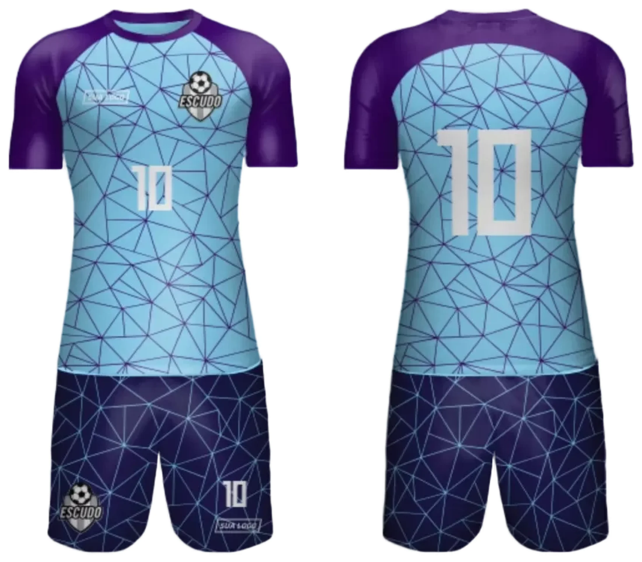 Camiseta unissex preta com logo no peito e estampa grande nas costas com tema de time amador 2024, perfeita para quem busca estilo e identidade em campo.