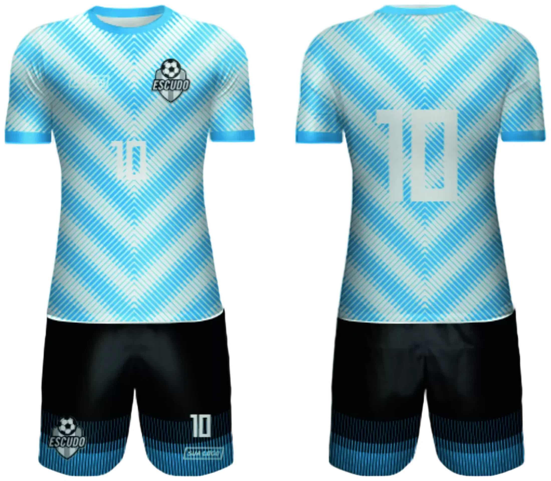 Camiseta unissex com base preta, logo no peito e estampa grande nas costas com tema de time amador 2024 Modelo 197, ideal para torcer com estilo único e moderno.