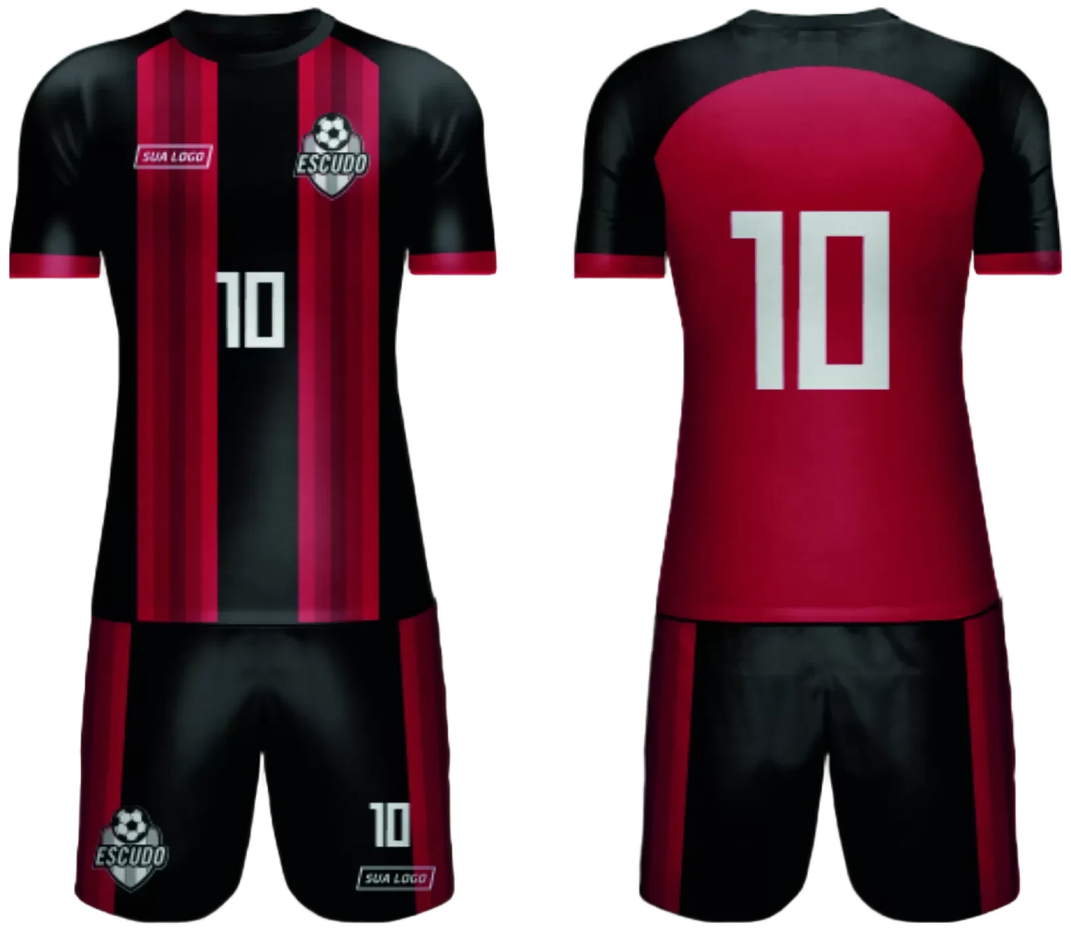 Camiseta unissex preta com logo no peito e estampa grande nas costas, tema Time Amador 2024 Modelo 213, ideal para torcidas e eventos esportivos.