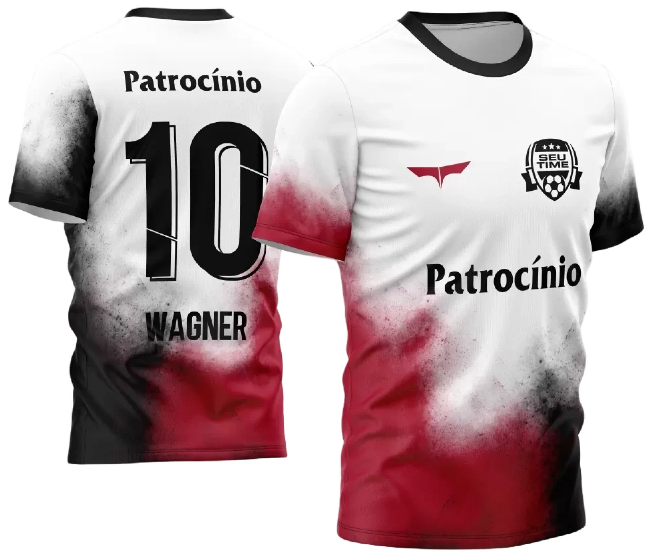 Camiseta unissex preta com logo no peito e estampa grande nas costas inspirada em Time Amador 2024, ideal para torcedores e atletas que valorizam estilo e identidade no campo.