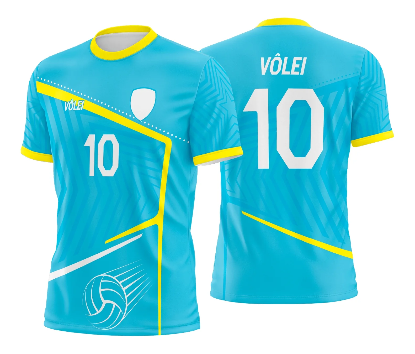 Camiseta unissex preta com logo no peito e estampa grande nas costas inspirada em camisa de vôlei, ideal para quem busca estilo e conforto no esporte.