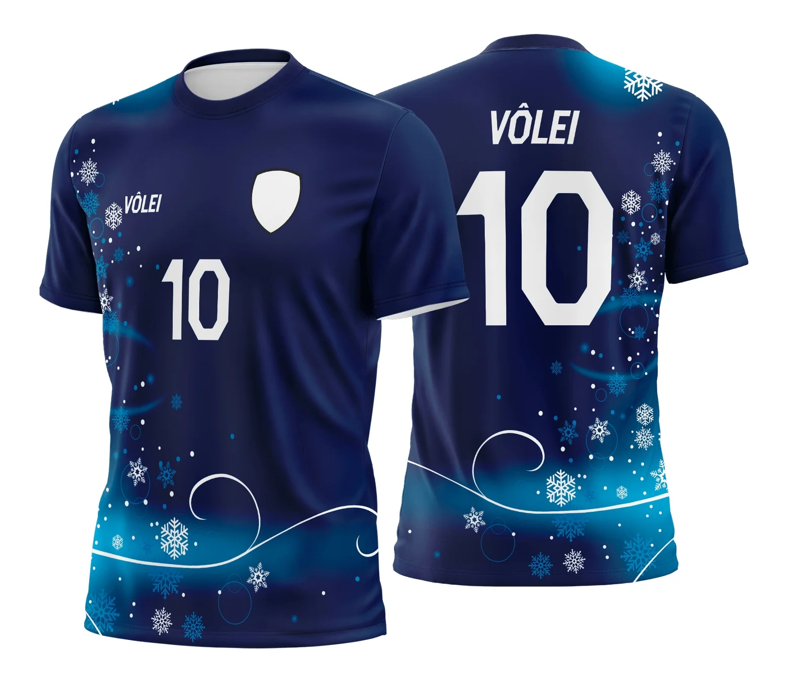 Camiseta unissex preta com logo no peito e estampa grande nas costas, tema Camisa de Vôlei, design moderno e esportivo ideal para quem ama o vôlei.