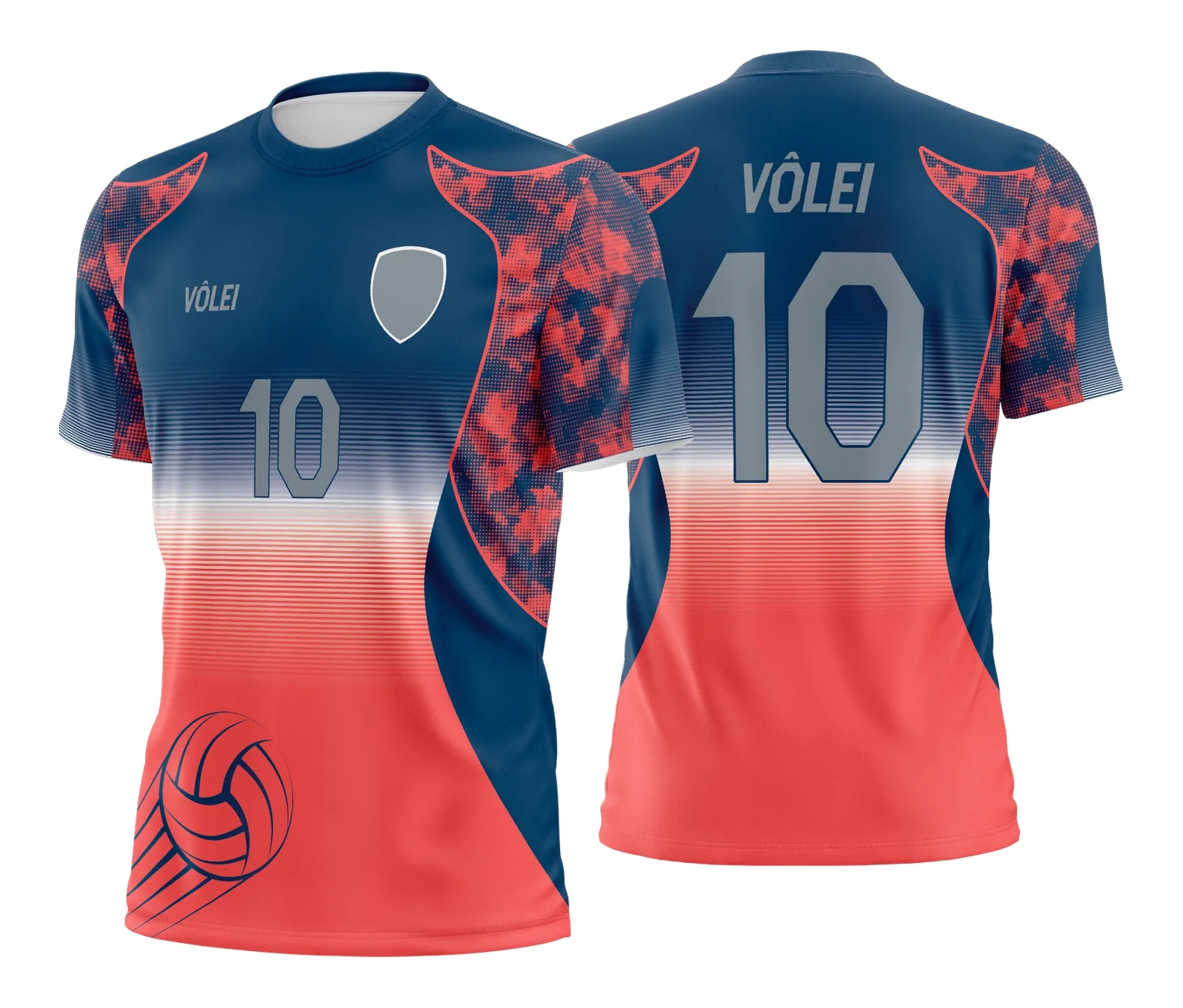 Camiseta unissex preta com logo no peito e estampa grande nas costas inspirada em camisa de vôlei, perfeita para fã do esporte com estilo moderno e esportivo.