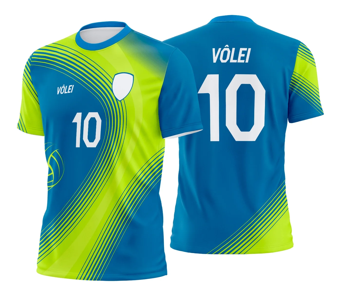 Camiseta unissex preta com logo no peito e estampa grande nas costas inspirada em camisa de vôlei, ideal para atletas e fãs do esporte.