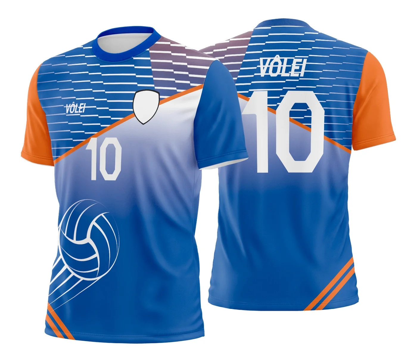 Camiseta unissex branca com logo no peito e estampa grande nas costas mostrando design inspirado em Camisa de Vôlei, perfeita para quem ama o esporte e quer estilo e conforto na roupa.