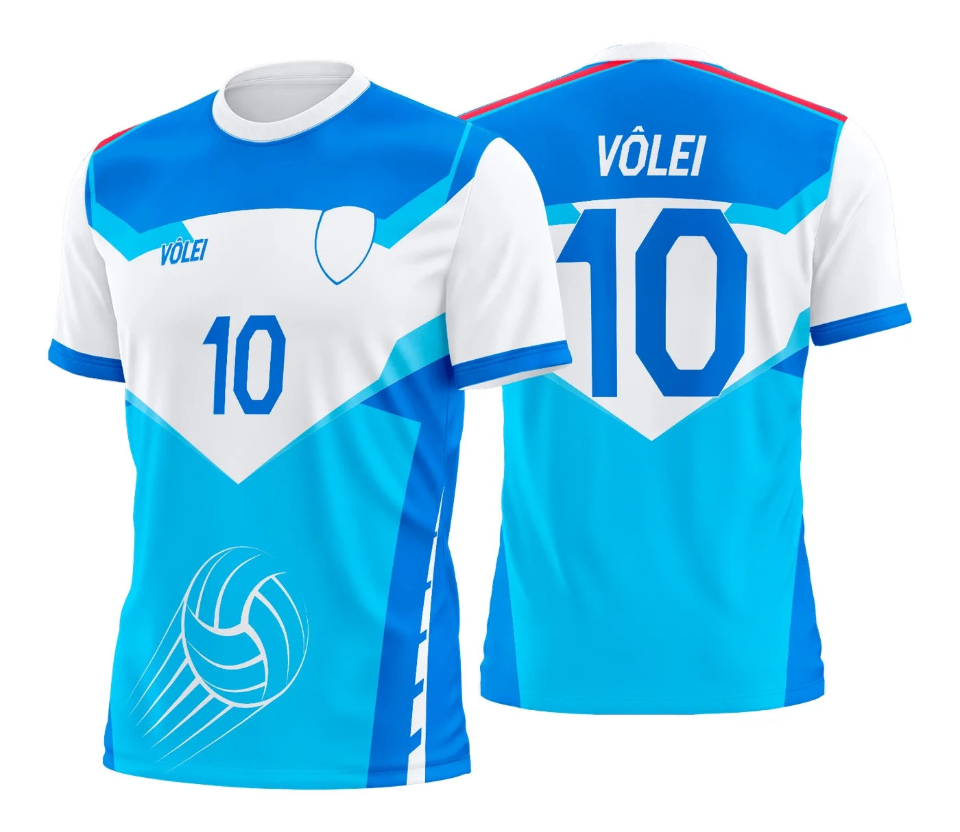 Camiseta unissex preta com logo no peito e estampa grande nas costas com tema de camisa de vôlei, ideal para fãs e jogadores do esporte.