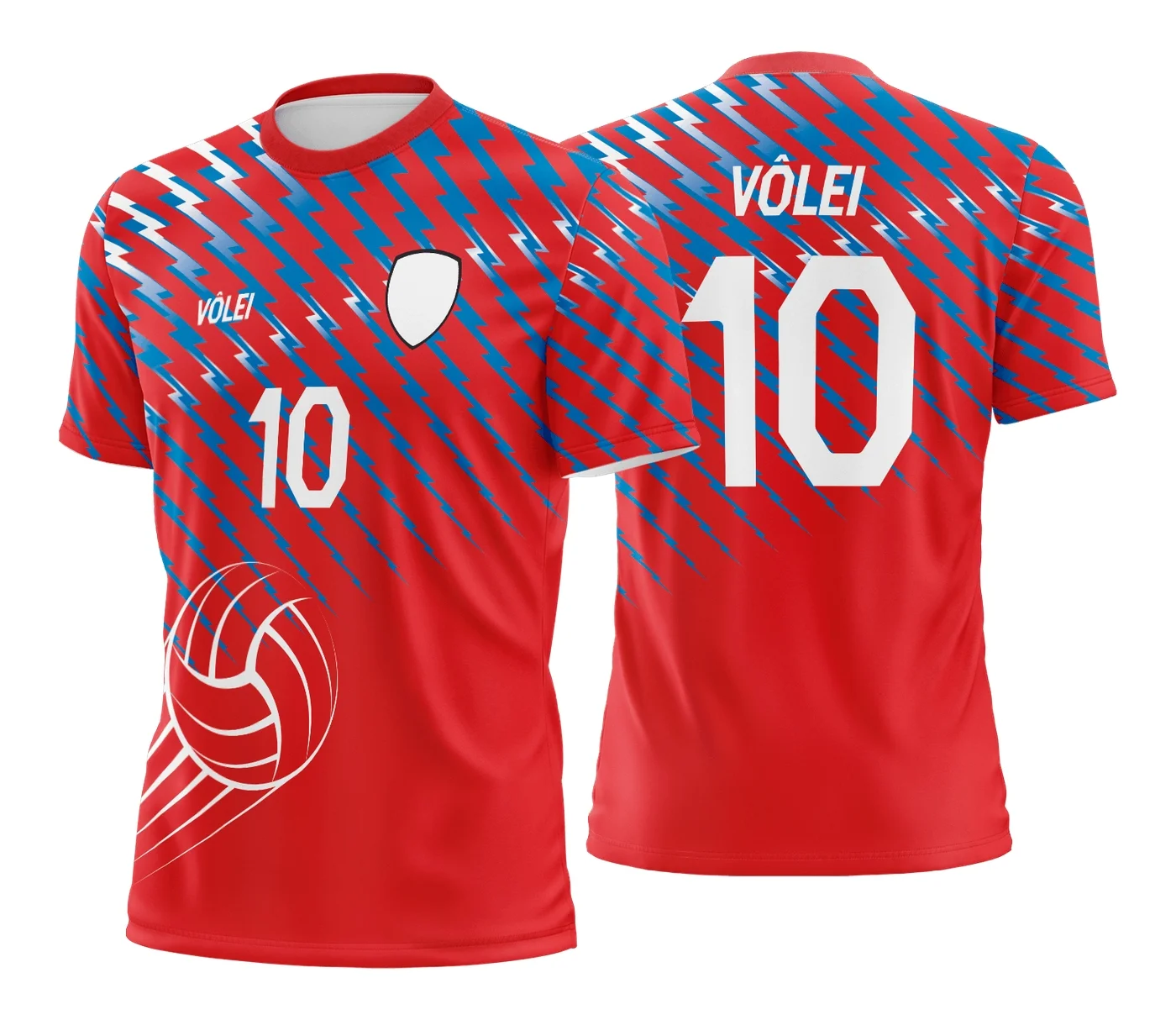 Foto de camiseta unissex branca com logo no peito e estampa grande nas costas inspirada em camisa de vôlei, perfeita para fãs do esporte que buscam estilo e conforto.