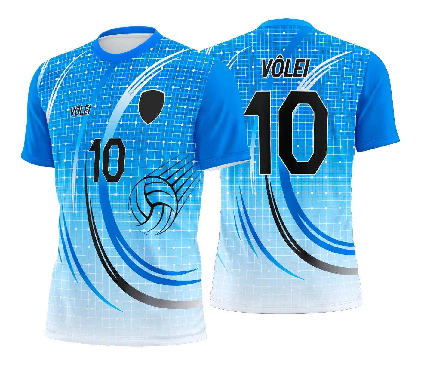 Camiseta unissex branca com logo no peito e estampa grande nas costas inspirada em camisa de vôlei, ideal para amantes do esporte com estilo moderno e confortável