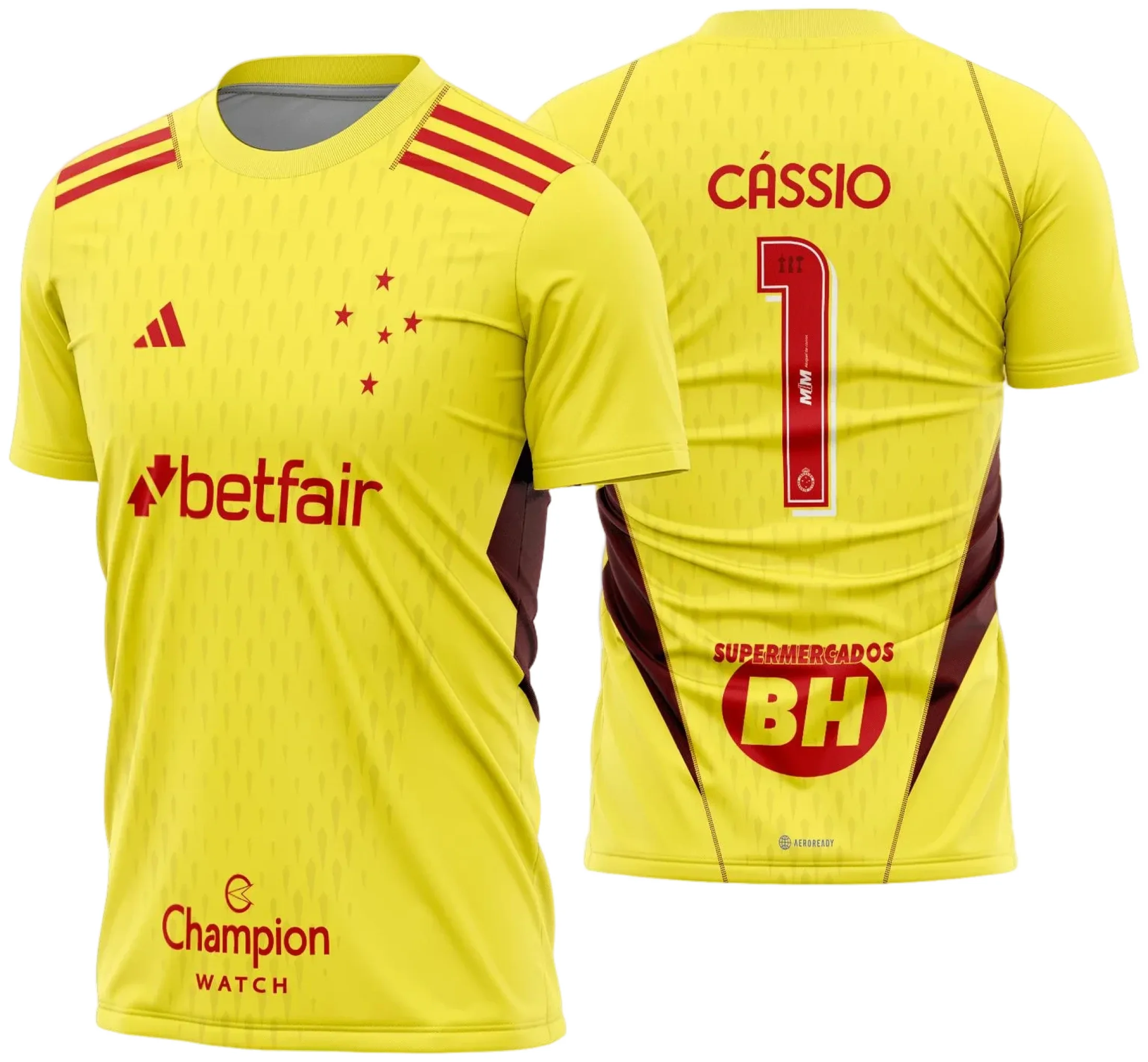 Camiseta unissex preta com logo no peito e estampa grande nas costas do Cruzeiro Goleiro 2023 2024, perfeita para torcer com estilo e identidade.