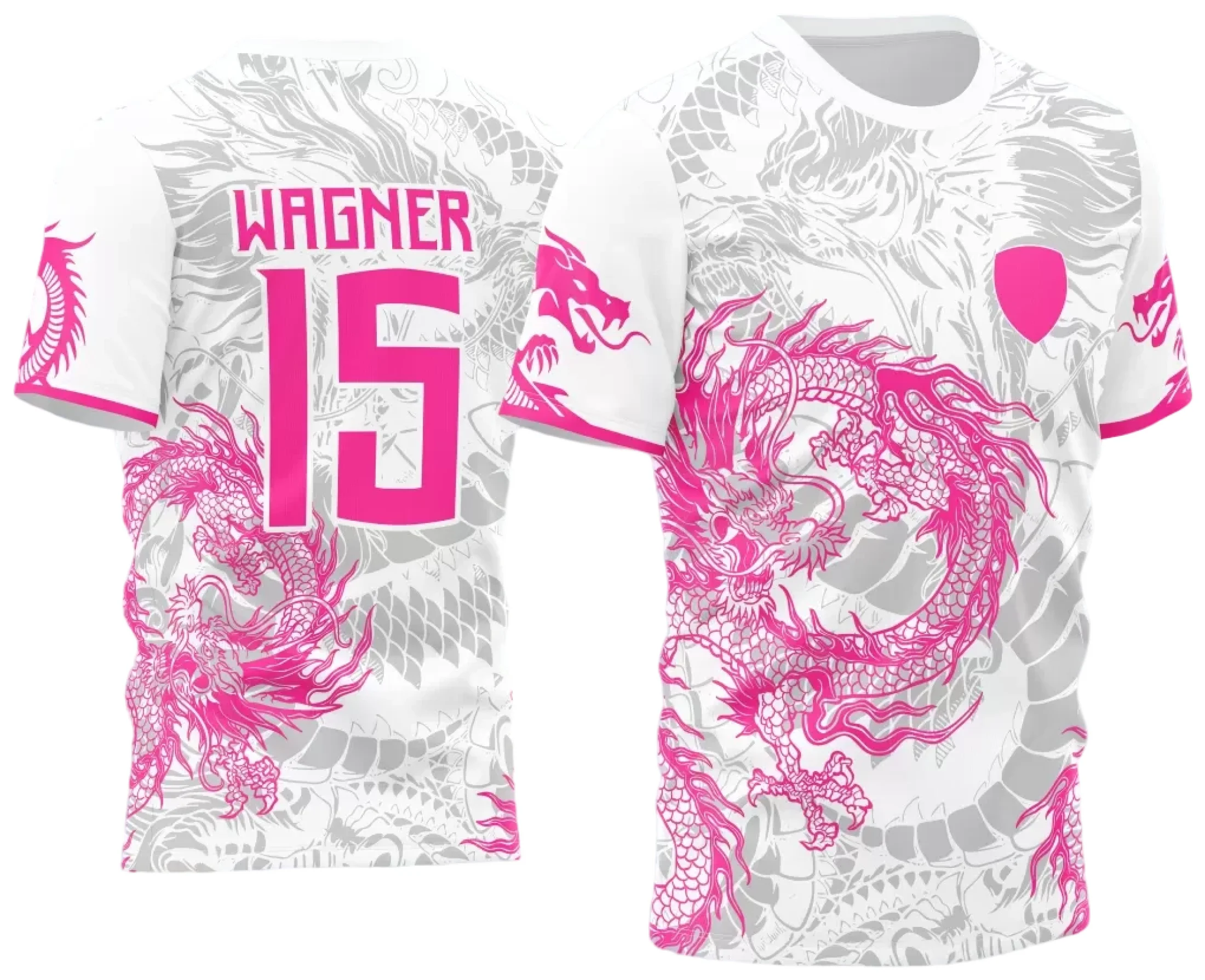 Arte Vetor Camisa Dragão Banca com Rosa 2024
