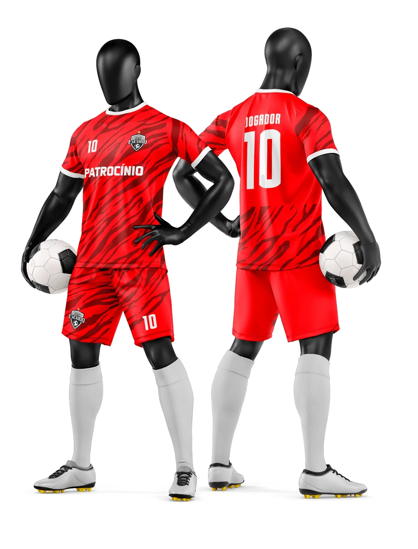 Camiseta unissex preta com logo no peito e estampa grande nas costas temática de time de futebol amador, perfeita para torcedores e jogadores em campo.