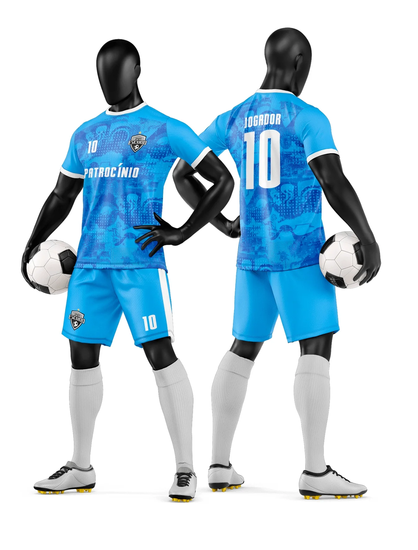 Camiseta unissex preta com logo no peito e estampa grande nas costas representando Time de Futebol Amador, ideal para grupos esportivos em jogos e treinos.