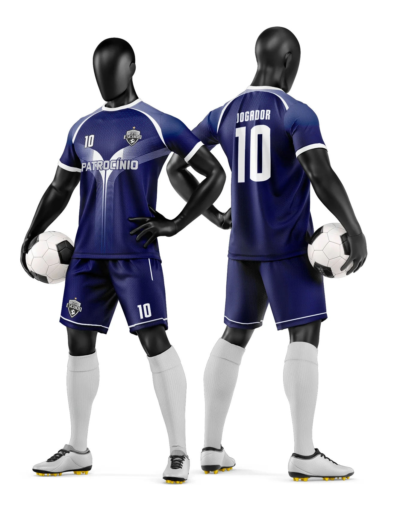 Camiseta unissex branca com logo no peito e estampa grande nas costas, tema Time de Futebol Amador, estilo esportivo e moderno para uso em jogos e treinos.