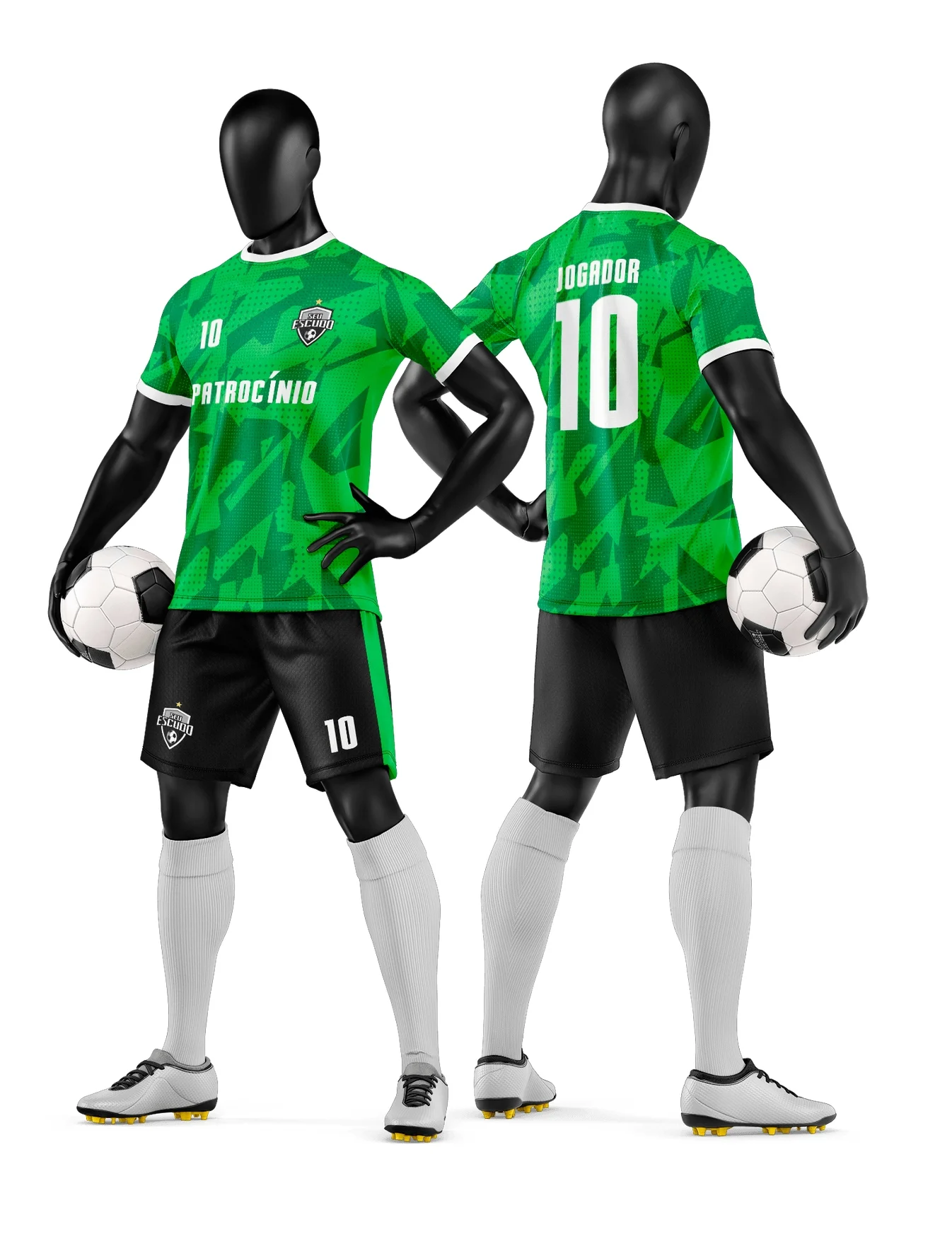 Camiseta unissex preta com logo no peito e estampa grande nas costas, tema time de futebol amador, ideal para torcedores e jogadores no estilo casual e esportivo.