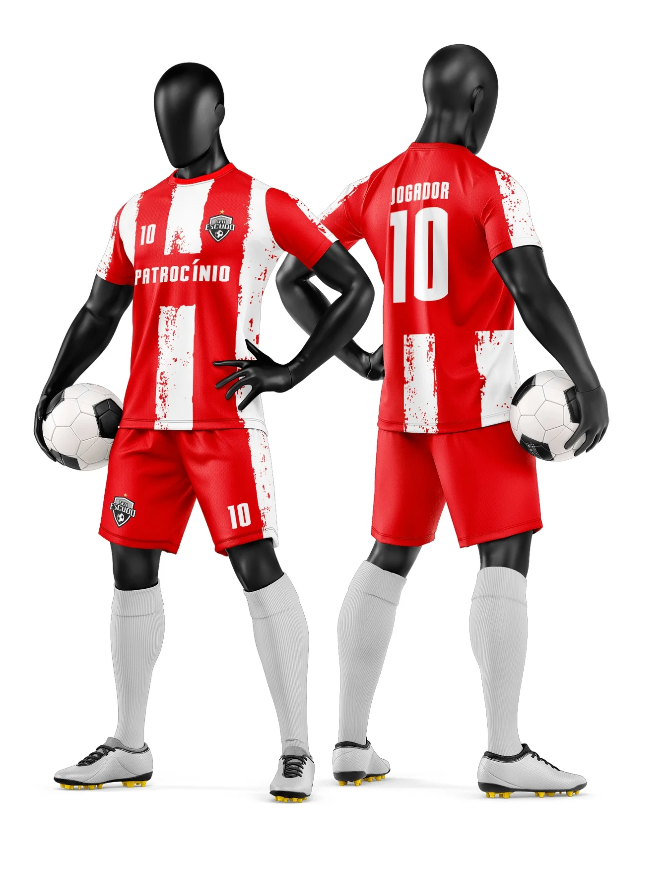 Camiseta unissex preta com logo no peito e estampa grande nas costas do tema de time de futebol amador, perfeita para torcida e jogadores, confortável e estilosa.