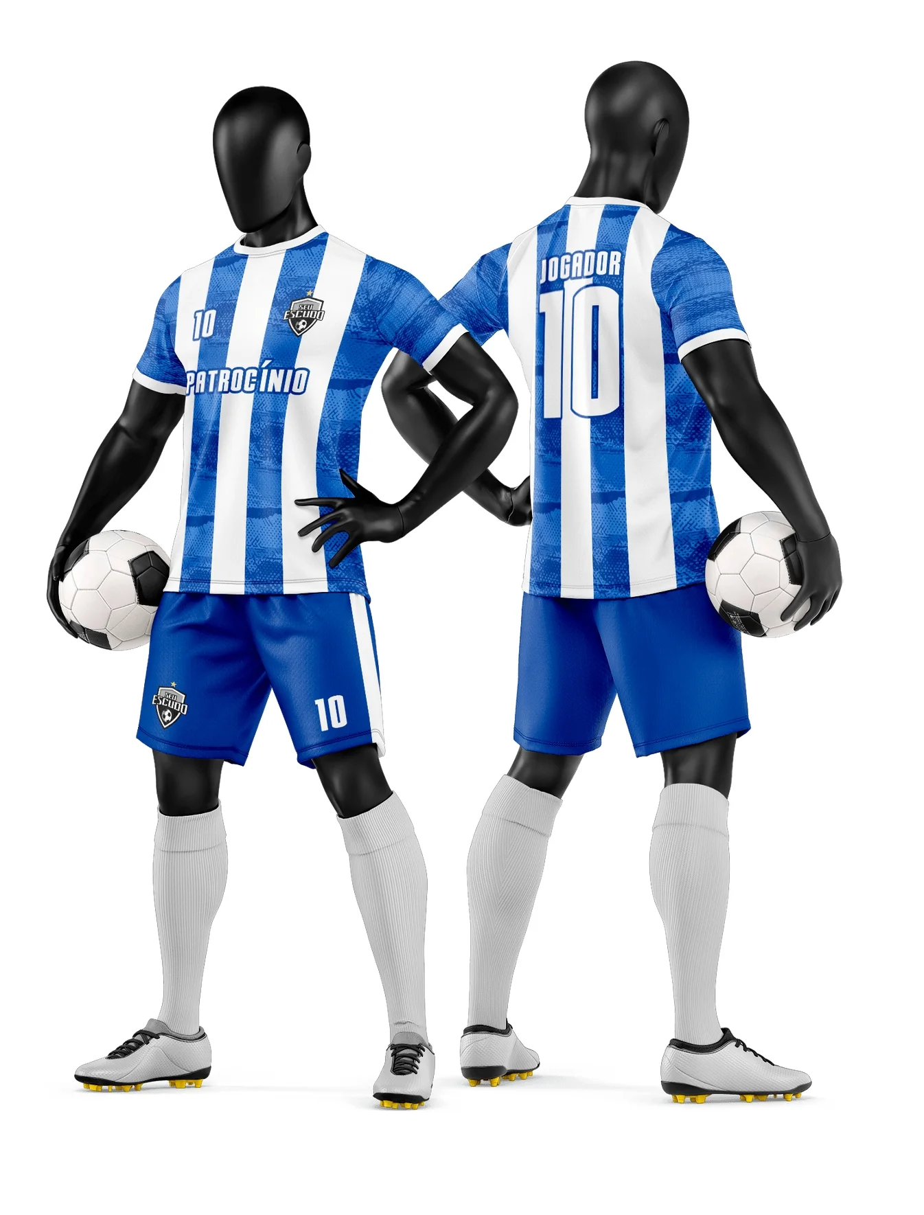 Camiseta unissex preta com logo no peito e estampa grande nas costas, tema Time de Futebol Amador, ideal para jogadores e torcedores.