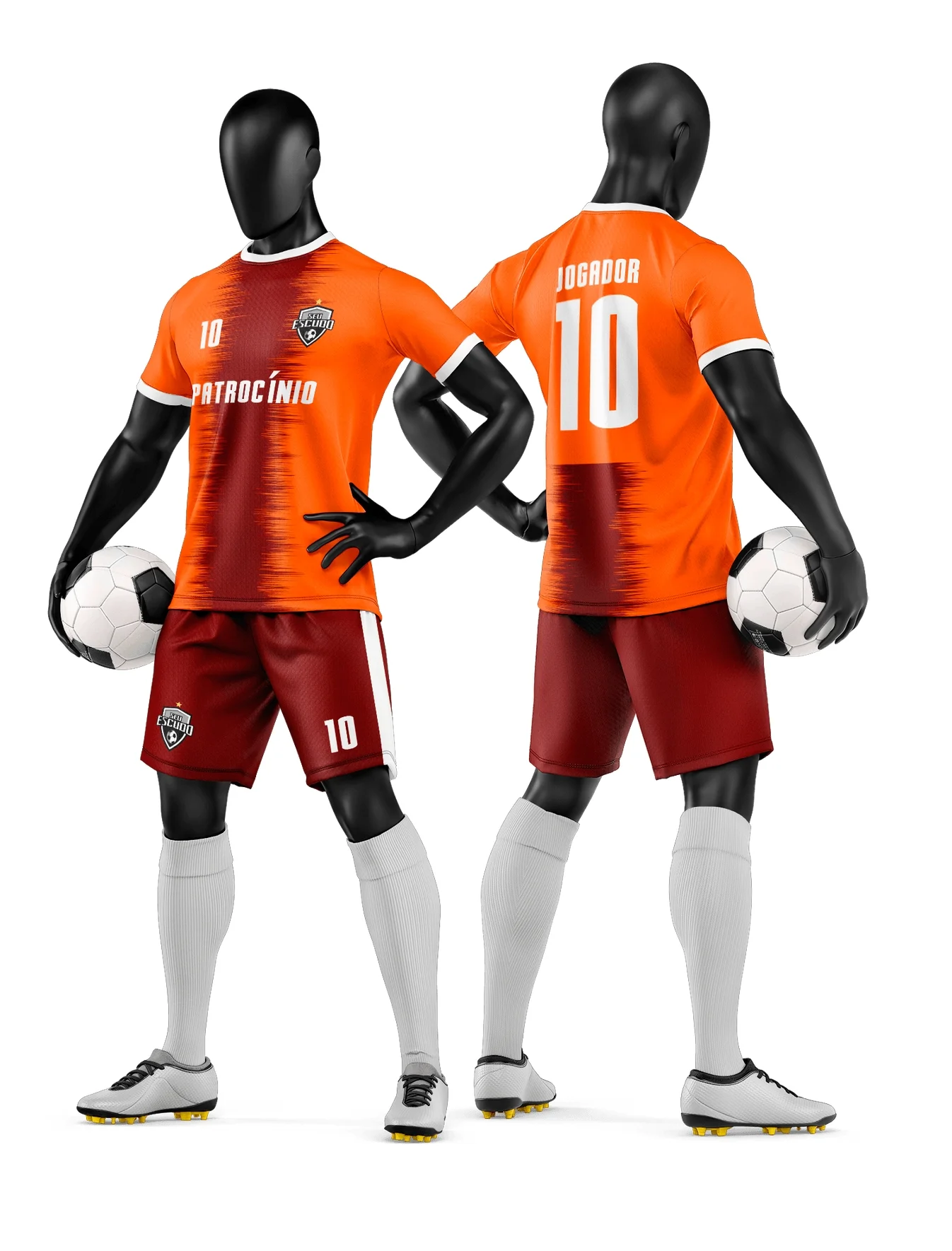 Camiseta unissex preta com logo no peito e estampa grande nas costas de time de futebol amador, ideal para torcedores e jogadores, estilo moderno e esportivo.