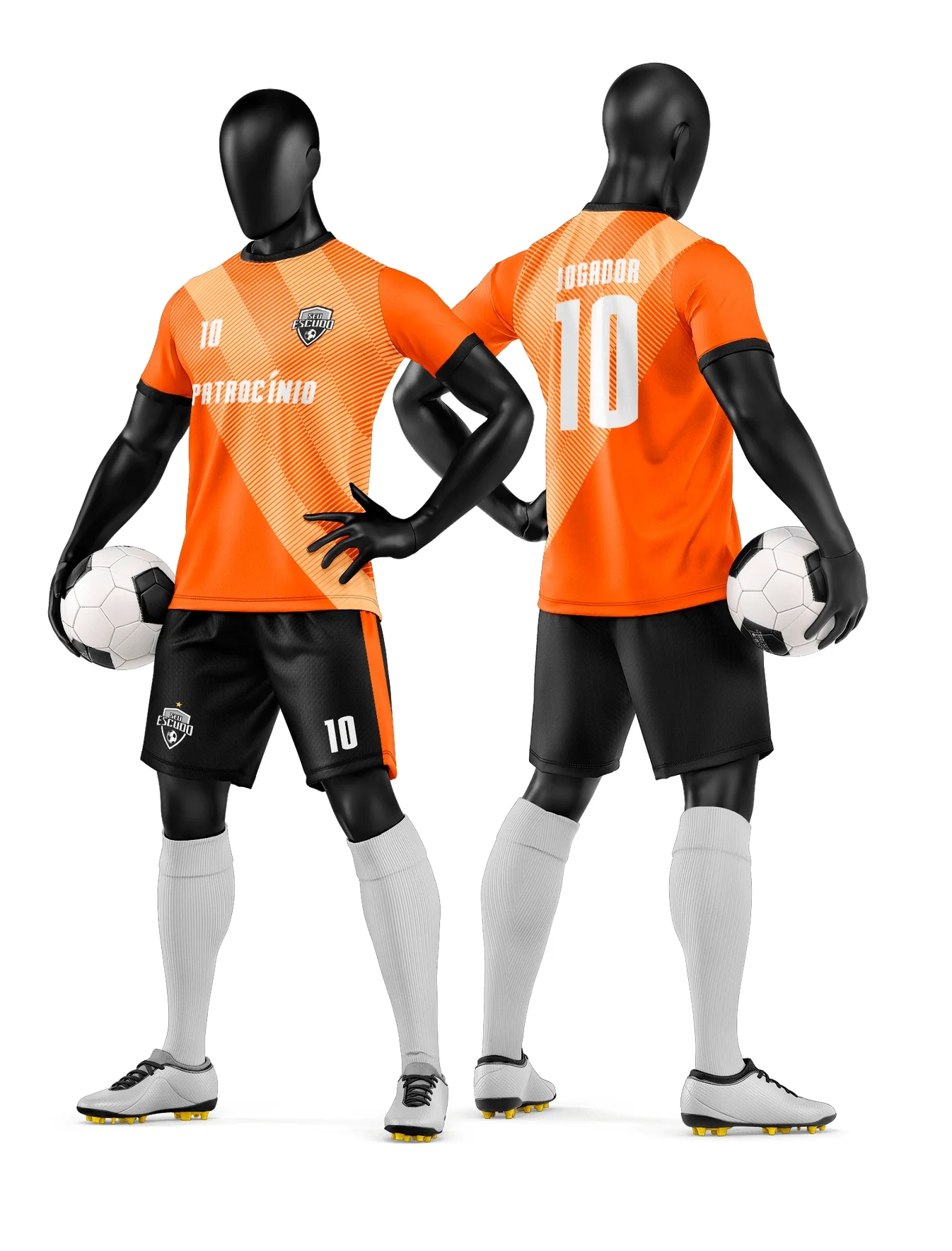 Camiseta unissex preta com logo no peito e estampa grande nas costas no tema de time de futebol amador, ideal para jogos e treinos com visual moderno e esportivo.