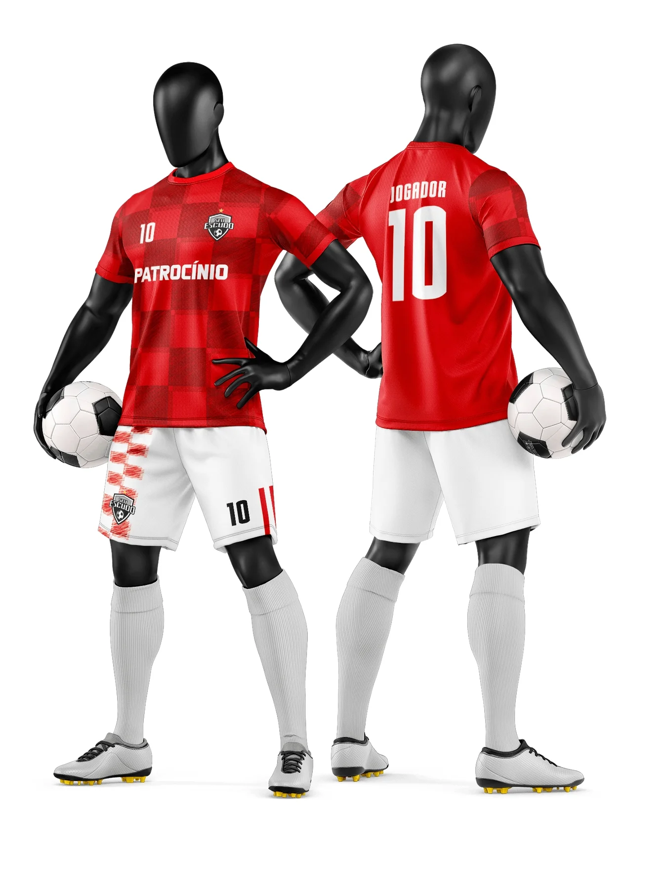Camiseta unissex preta com logo no peito e estampa grande nas costas com tema de time de futebol amador, perfeita para apresentar seu time com estilo e identidade.
