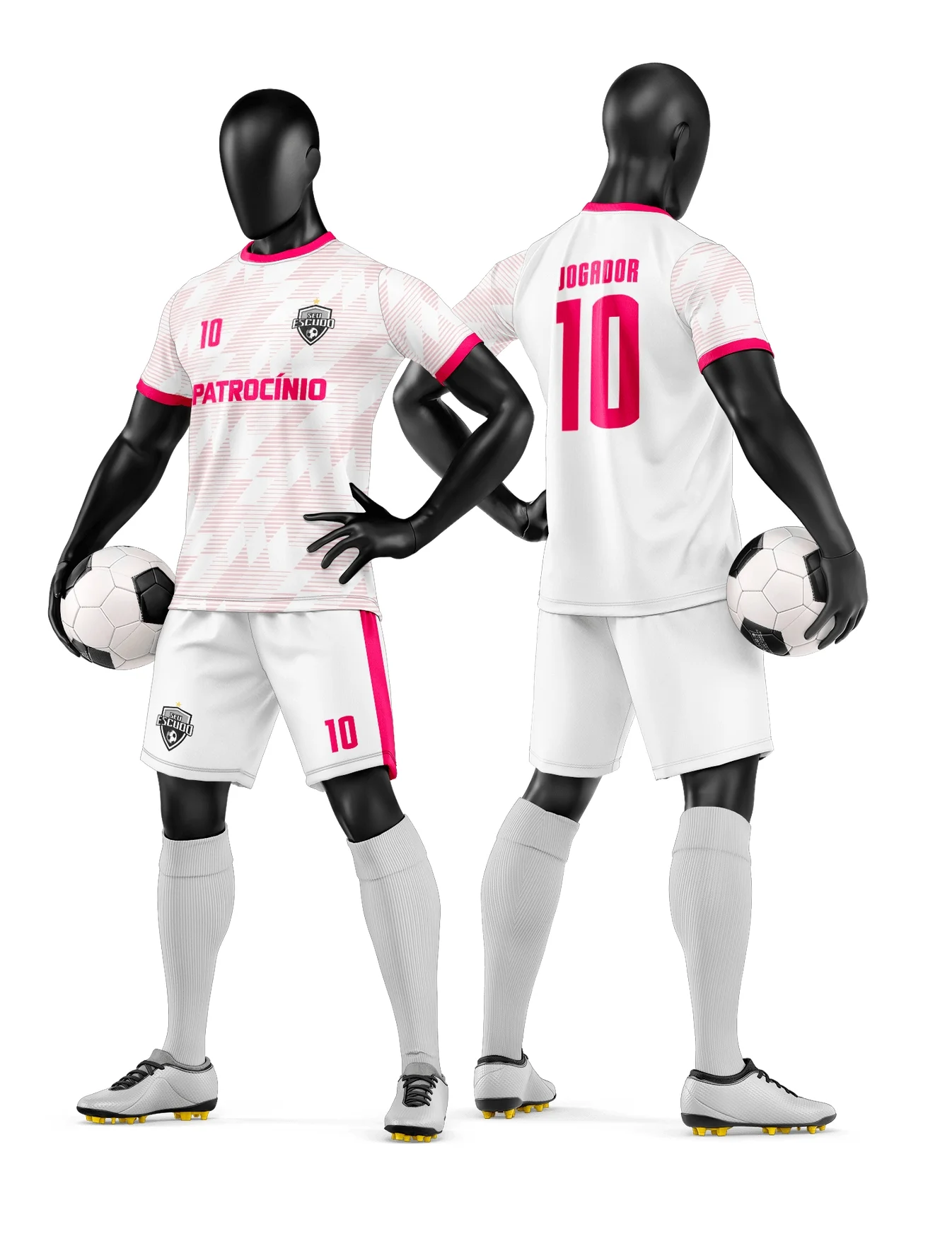 Camiseta unissex preta com logo no peito e estampa grande nas costas, tema time de futebol amador, ideal para uso esportivo e casual.